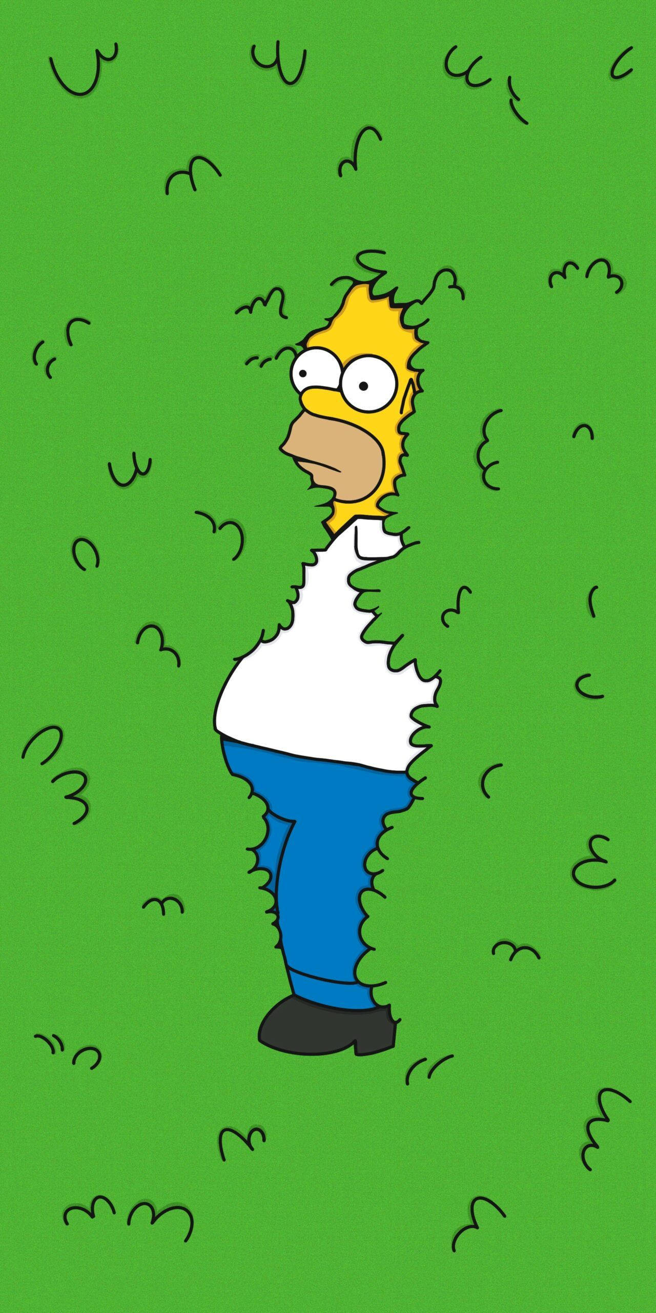Nakakatawang Homer Simpson sa Kagubatan Wallpaper