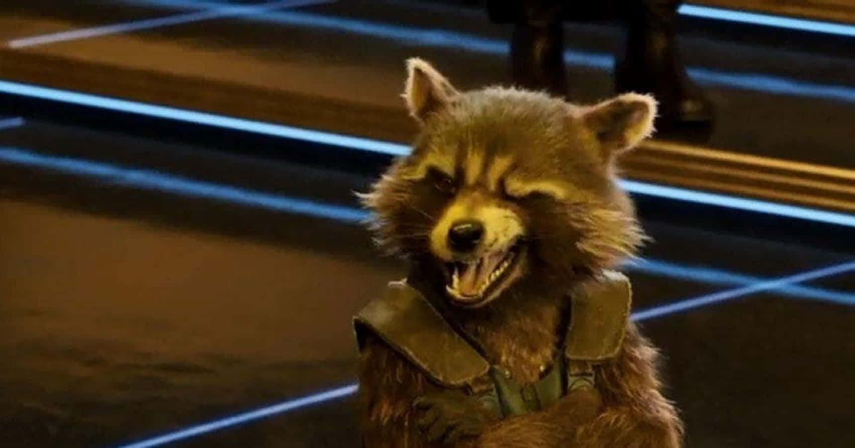 Nakakatawang Larawan ng Galit na Rocket Raccoon mula sa Guardians of the Galaxy ng Marvel Wallpaper