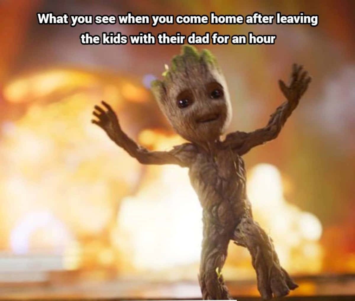 Nakakatawang Marvel Meme Guardians Of The Galaxy Groot Pagsabog Larawan Wallpaper