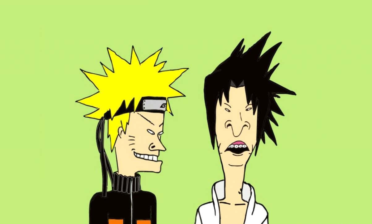 Nakakatawang Naruto at Sasuke na Estilo ng Beavis at Butthead Wallpaper