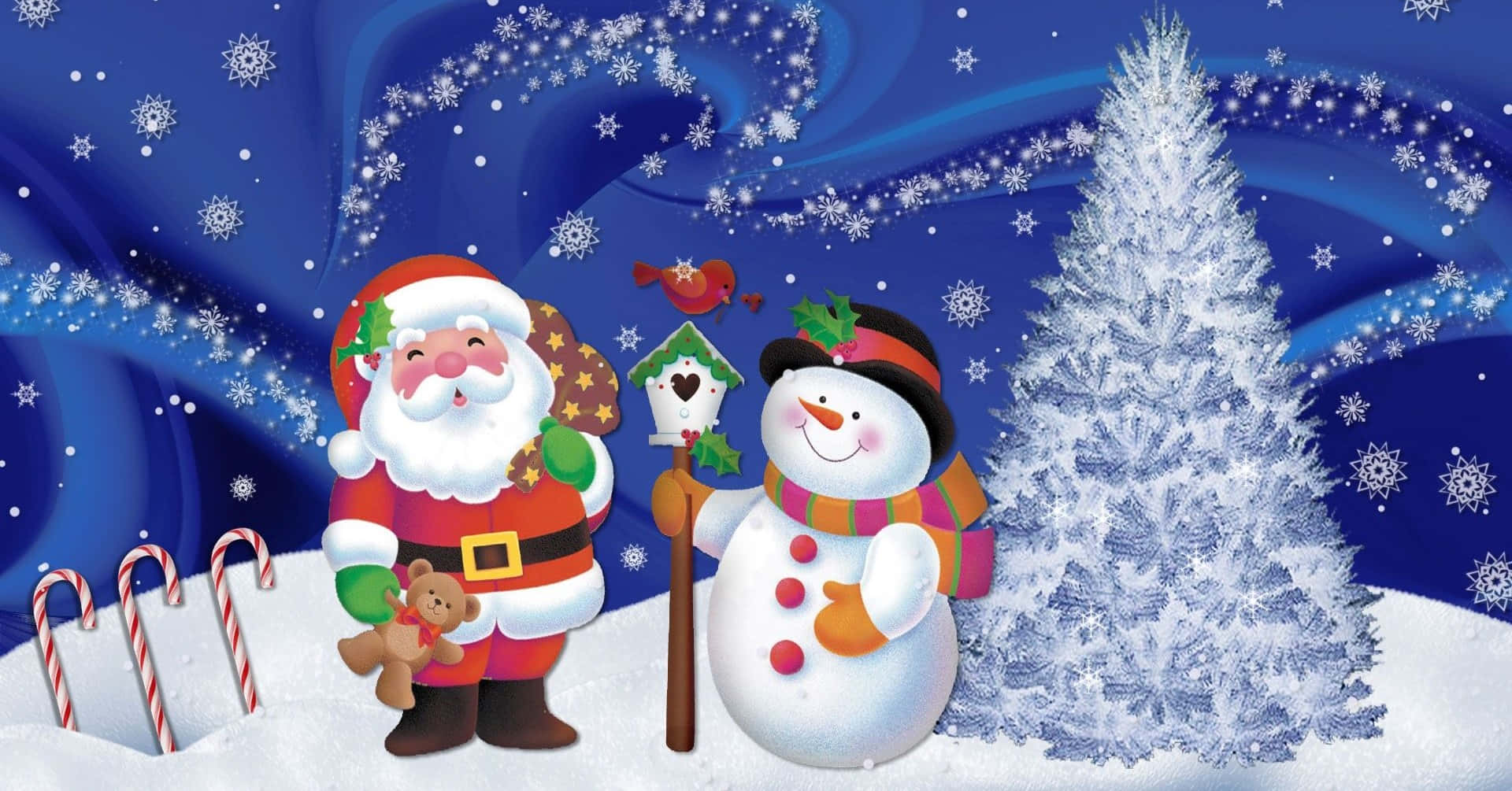 Nakakatawang Santa at Reindeer sa Isang Aksidente sa Niyebe Wallpaper