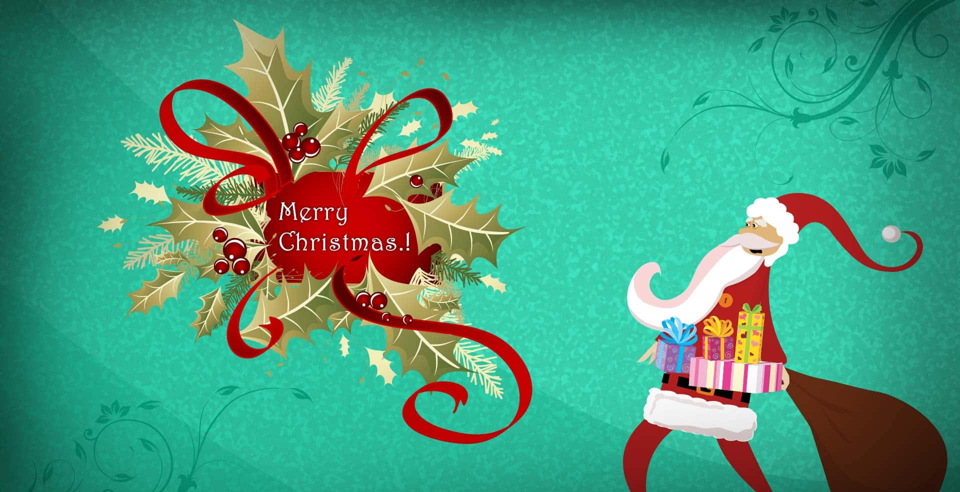 Nakakatawang Santa Claus na Nag-eenjoy sa Bakasyon sa Beach Wallpaper