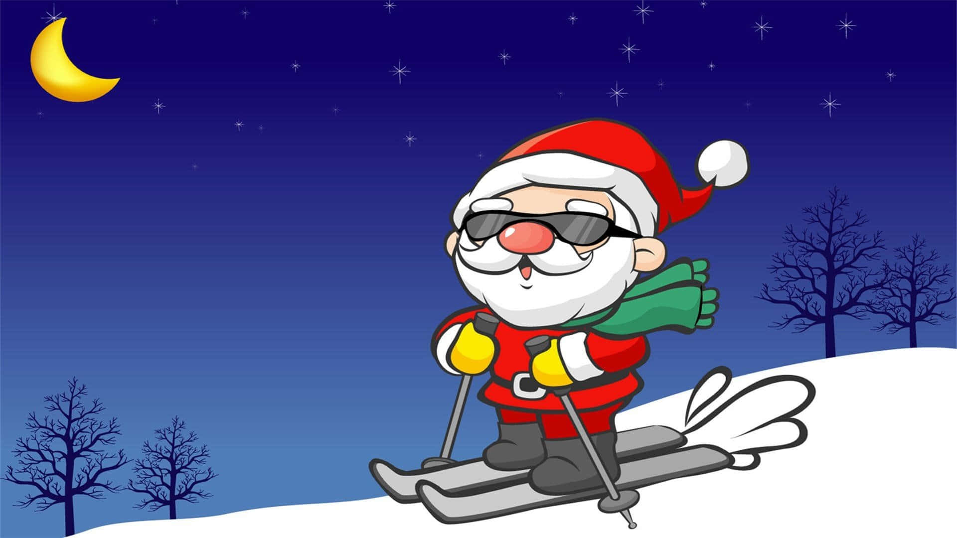 Nakakatawang Selfie ni Santa at ng Kanyang mga Reindeer Wallpaper
