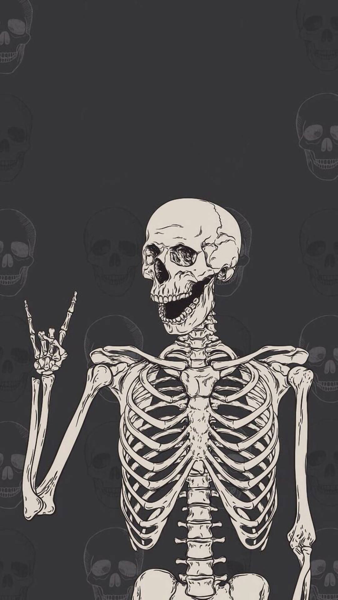 Nakakatawang Skeleton Rock Aesthetic Wallpaper