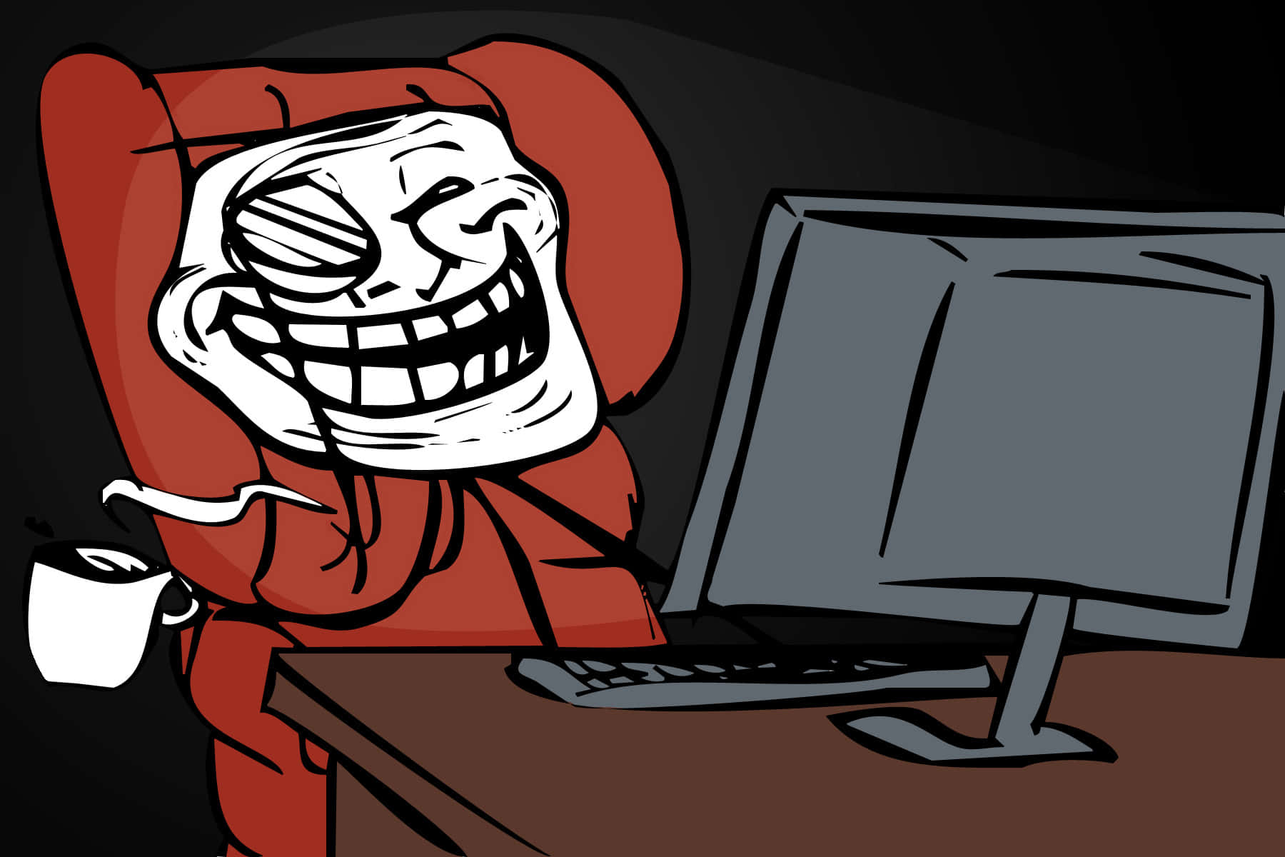 Nakakatawang Troll Face Meme Background Wallpaper