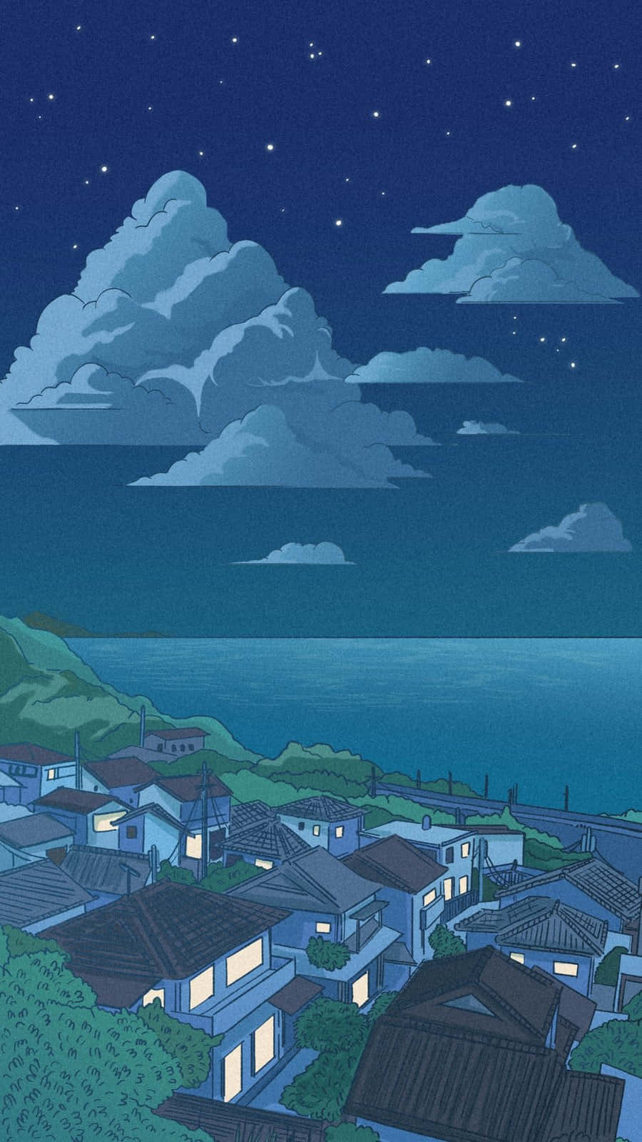 Nakakawing Anime Tanawin sa Gitna ng mga Cherry Blossom Wallpaper