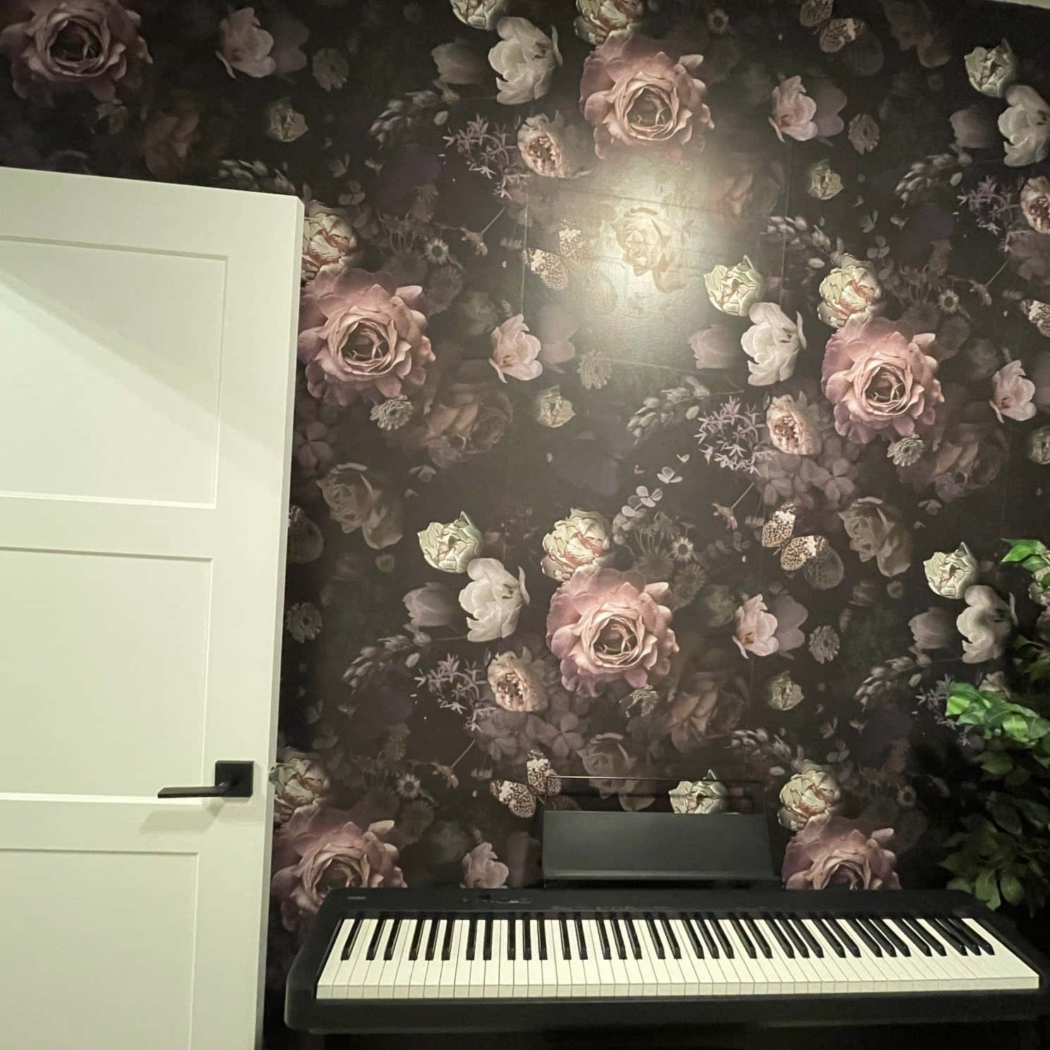 Nakakawing Dilim na Background na Bulaklak Wallpaper