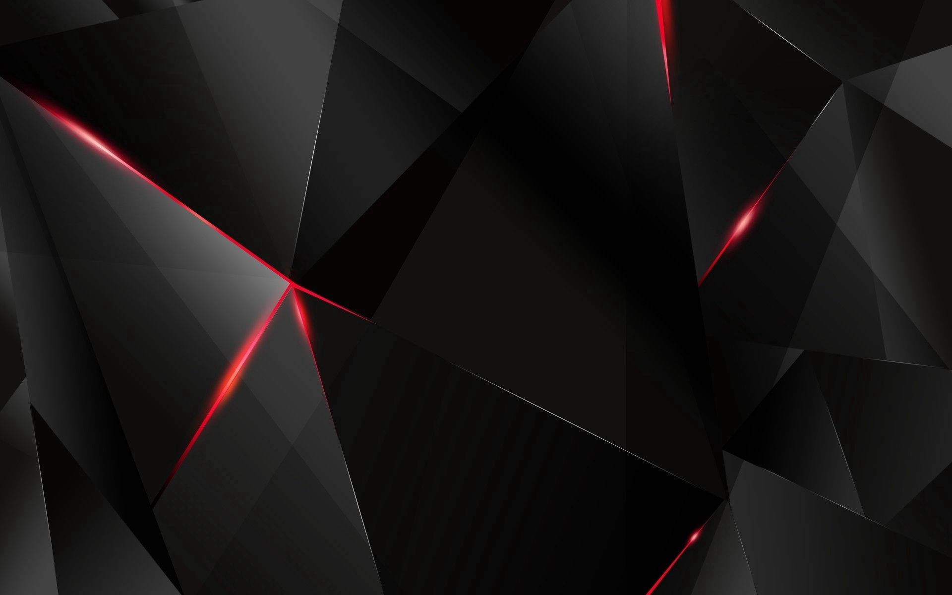 Nakamamanghang Itim at Pulang 3D Polygon Wallpaper