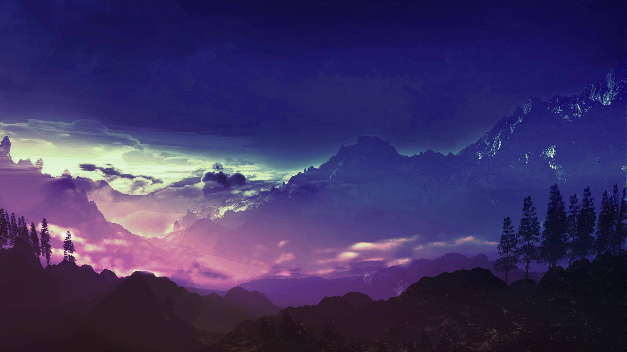 Nakamamanghang Tanawin ng Maringal na mga Bundok na Nababalutan ng Niyebe sa Ilalim ng Isang Kahanga-hangang Asul na Langit Wallpaper