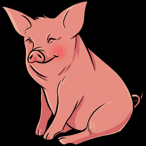 Nakangiting Baboy na Cartoon Wallpaper
