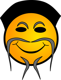 Nakangiting Emoji na May Balbas na Graphic Wallpaper