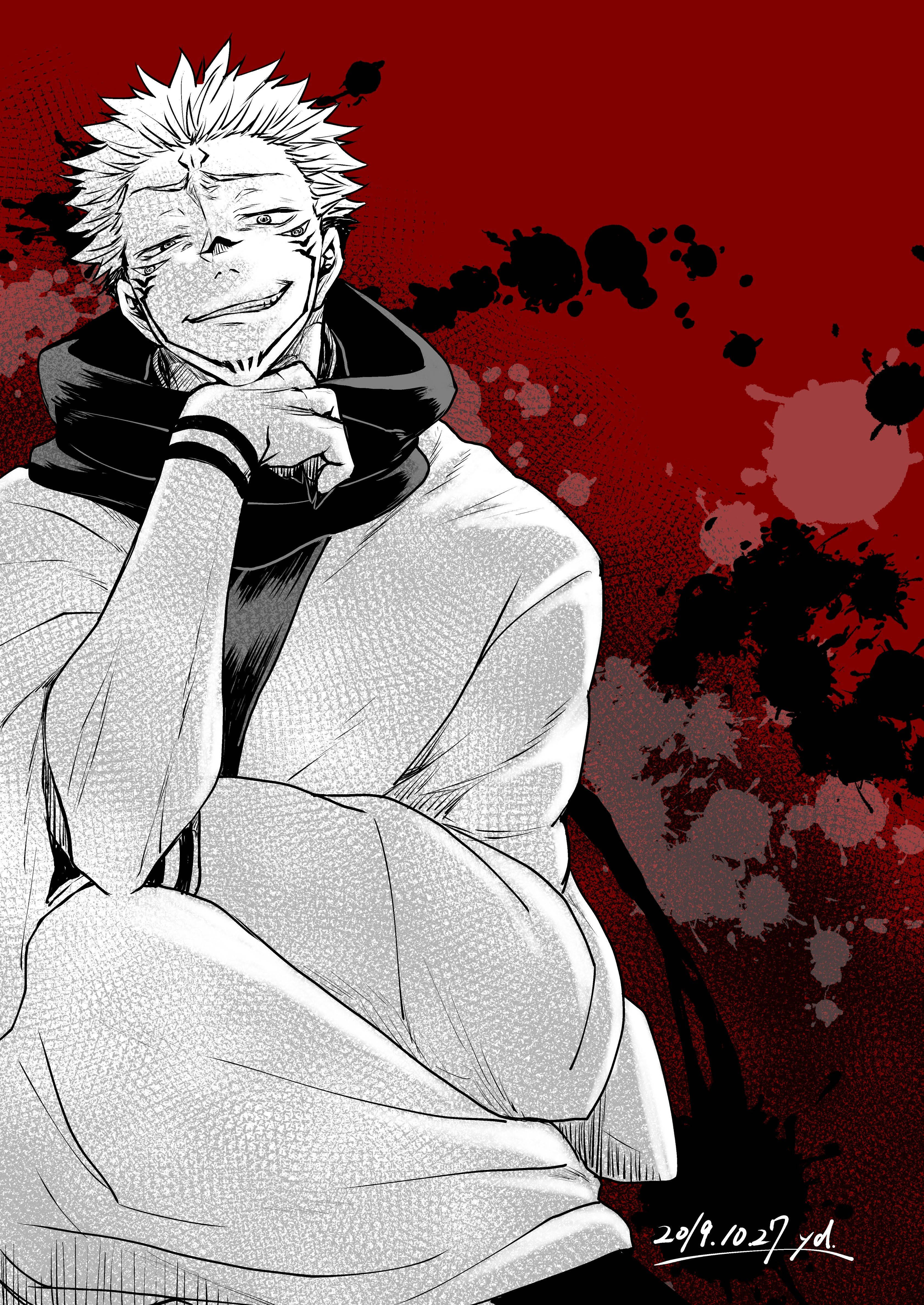 Nakangiting Sukuna mula sa Jujutsu Kaisen Wallpaper