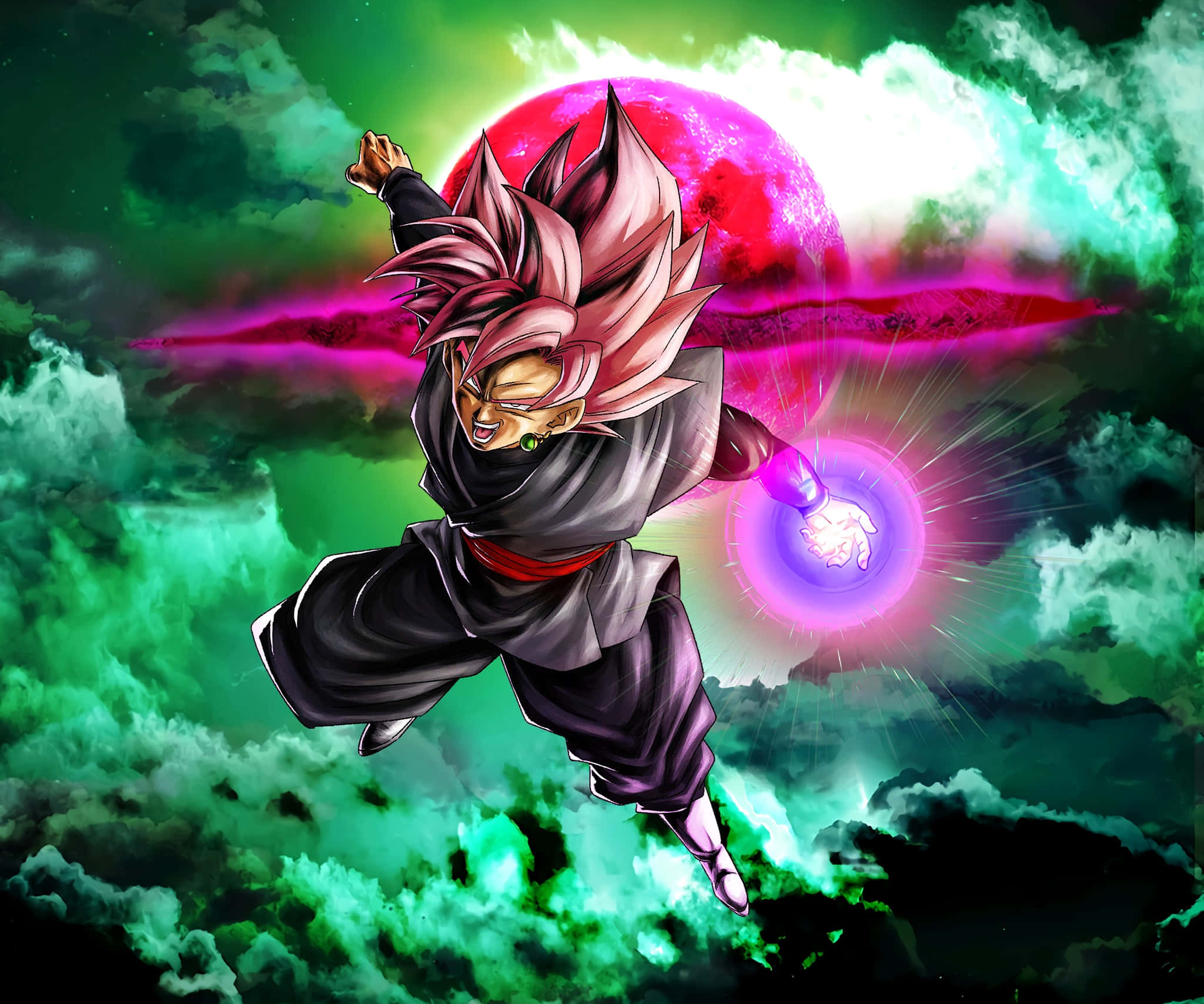 Nakatayong Matatag si Goku Black sa Isang Maapoy na Labanan Wallpaper