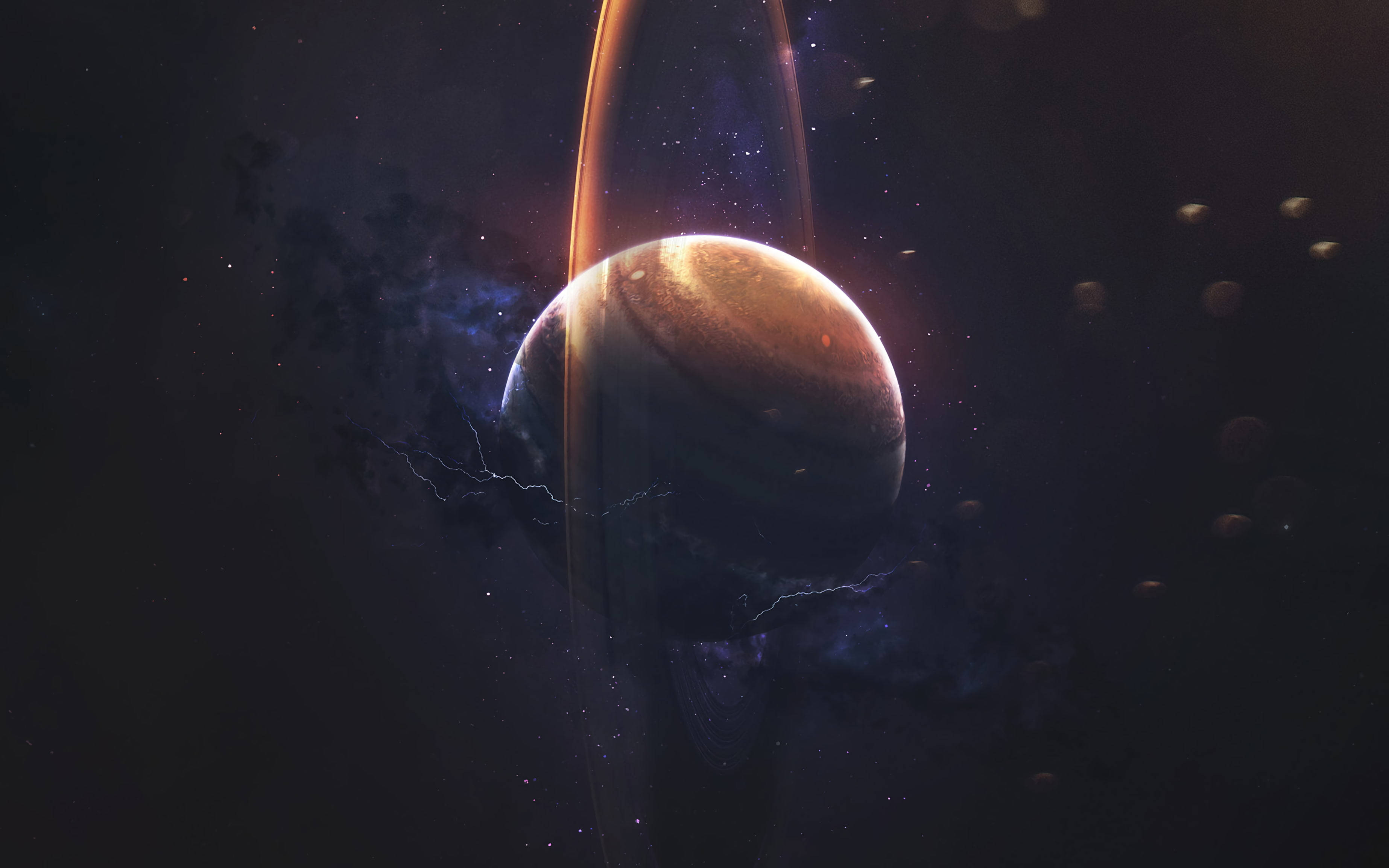 Nakatayong Saturn 4K Wallpaper