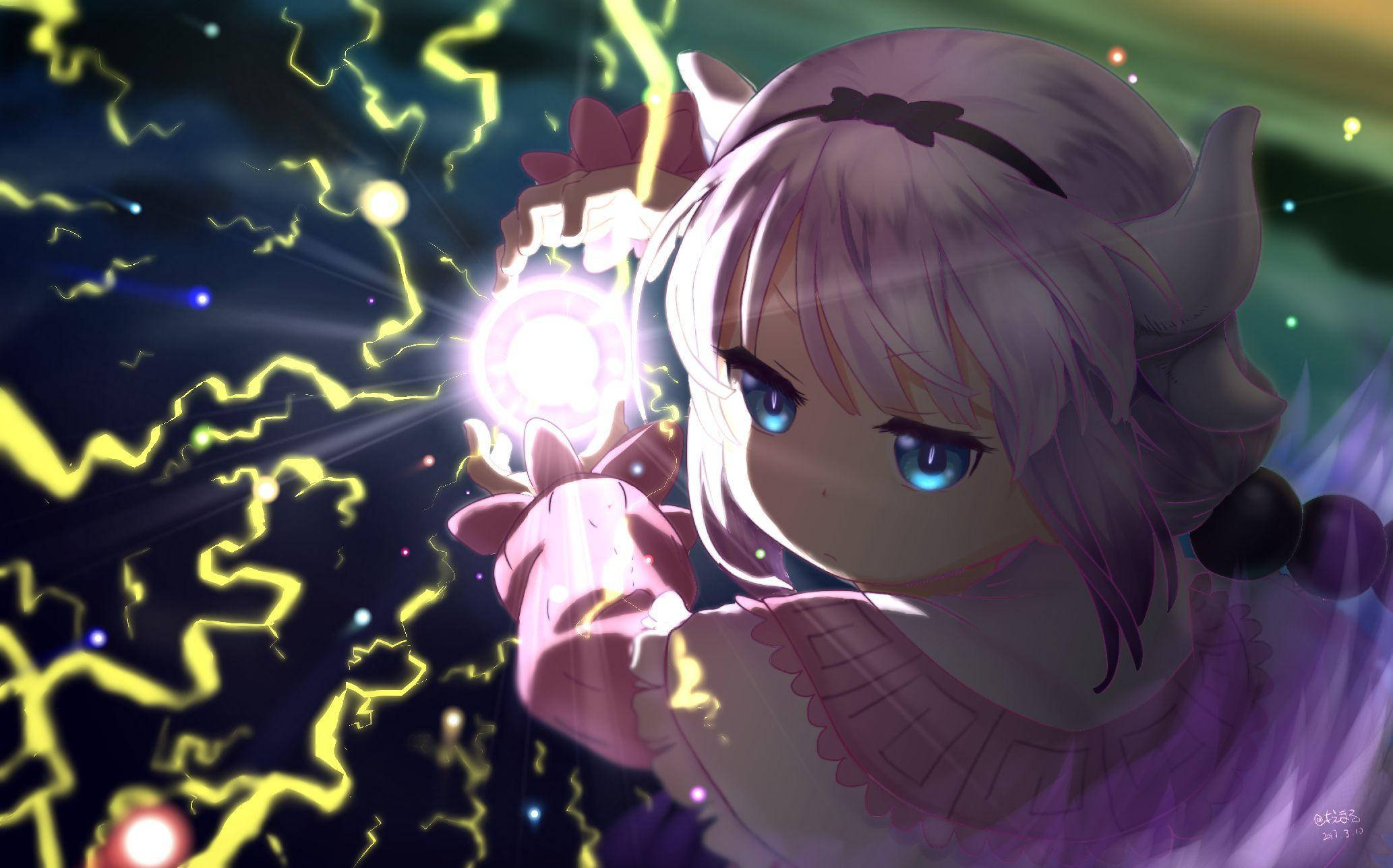 Nakatutuwang Anime PFP ni Kanna na Dragon Wallpaper