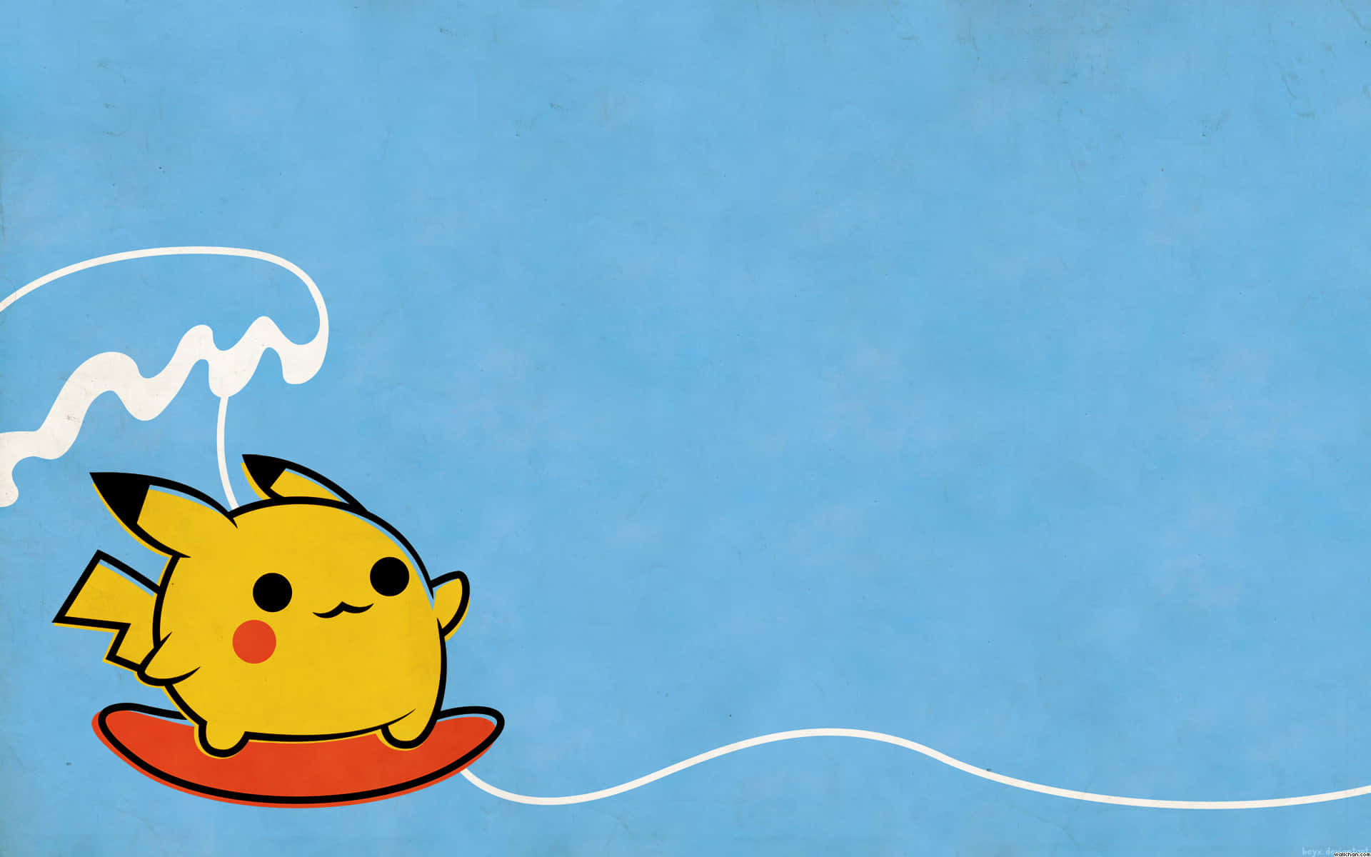 Nakatutuwang Pikachu na naghahanap ng pakikipagsapalaran! Wallpaper