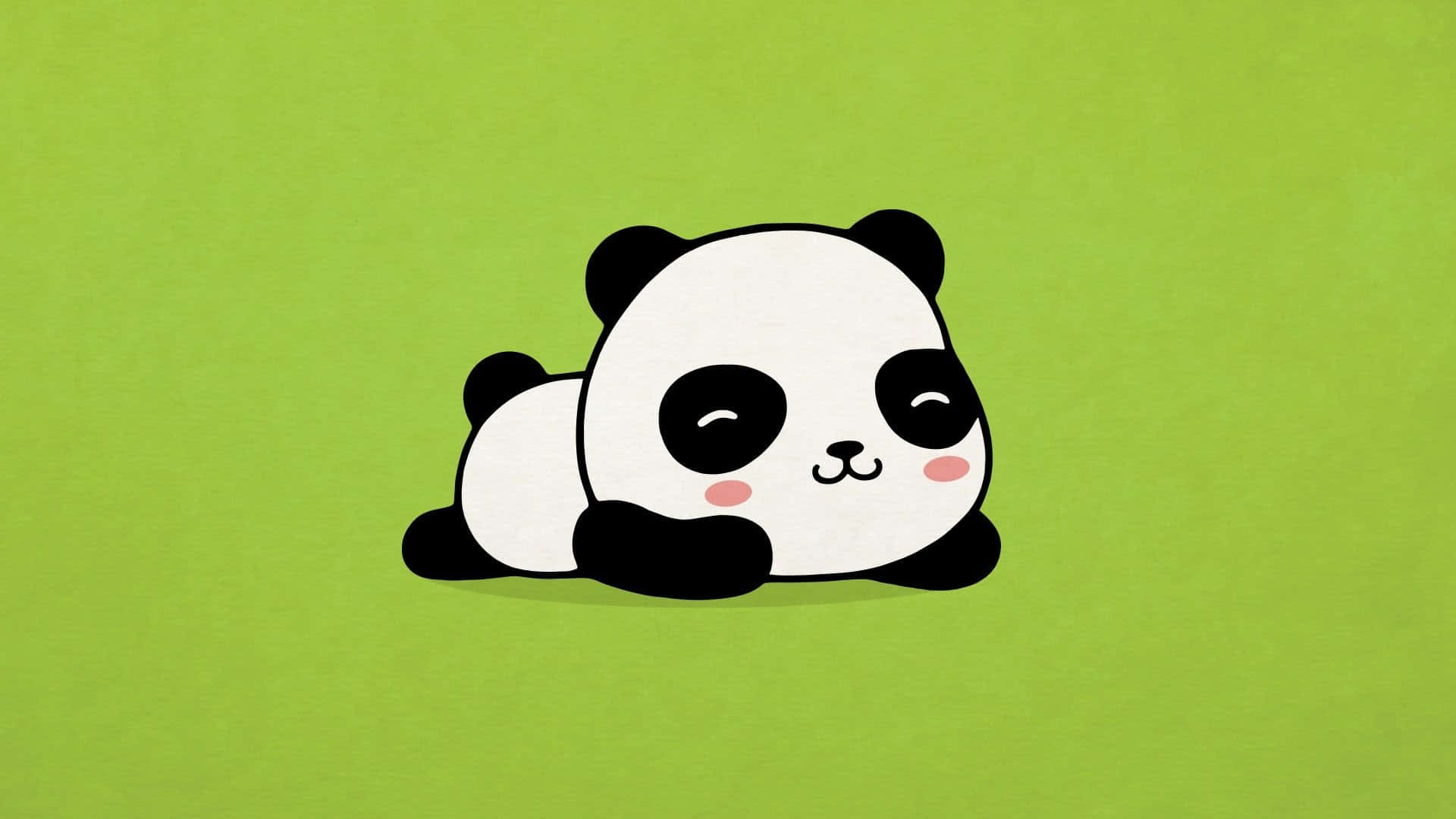 Nakatutuwang Puting Guhit ng Panda Wallpaper
