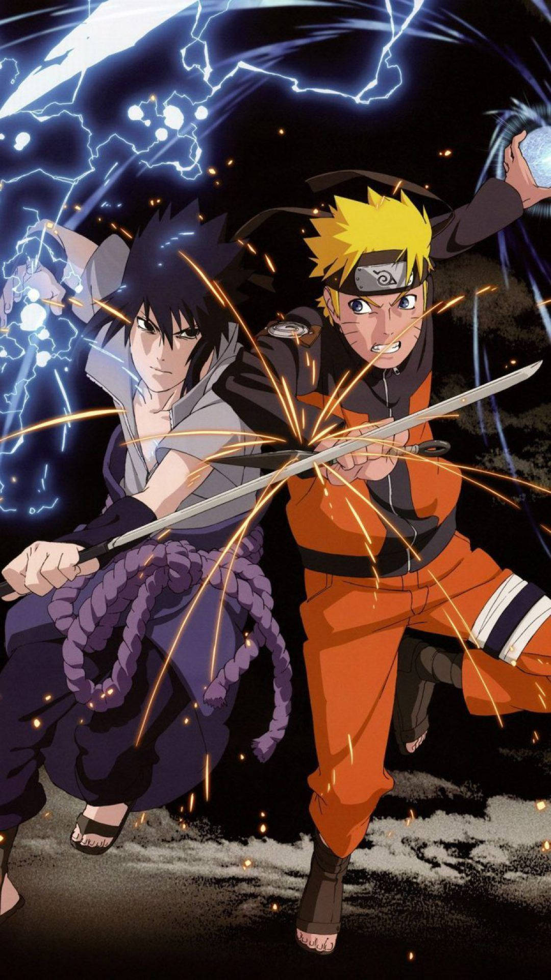 Nakikipaglaban na Ninja Sasuke Naruto iPhone Wallpaper