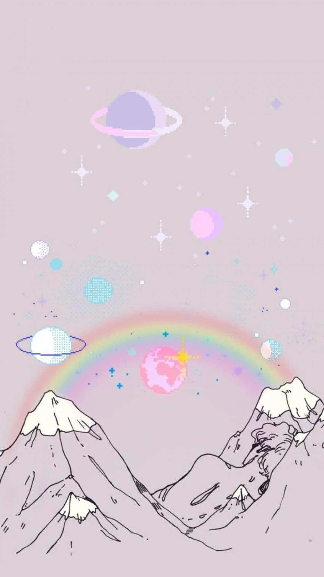 Namumukadkad na kaligayahan sa higaan ng pastel Wallpaper