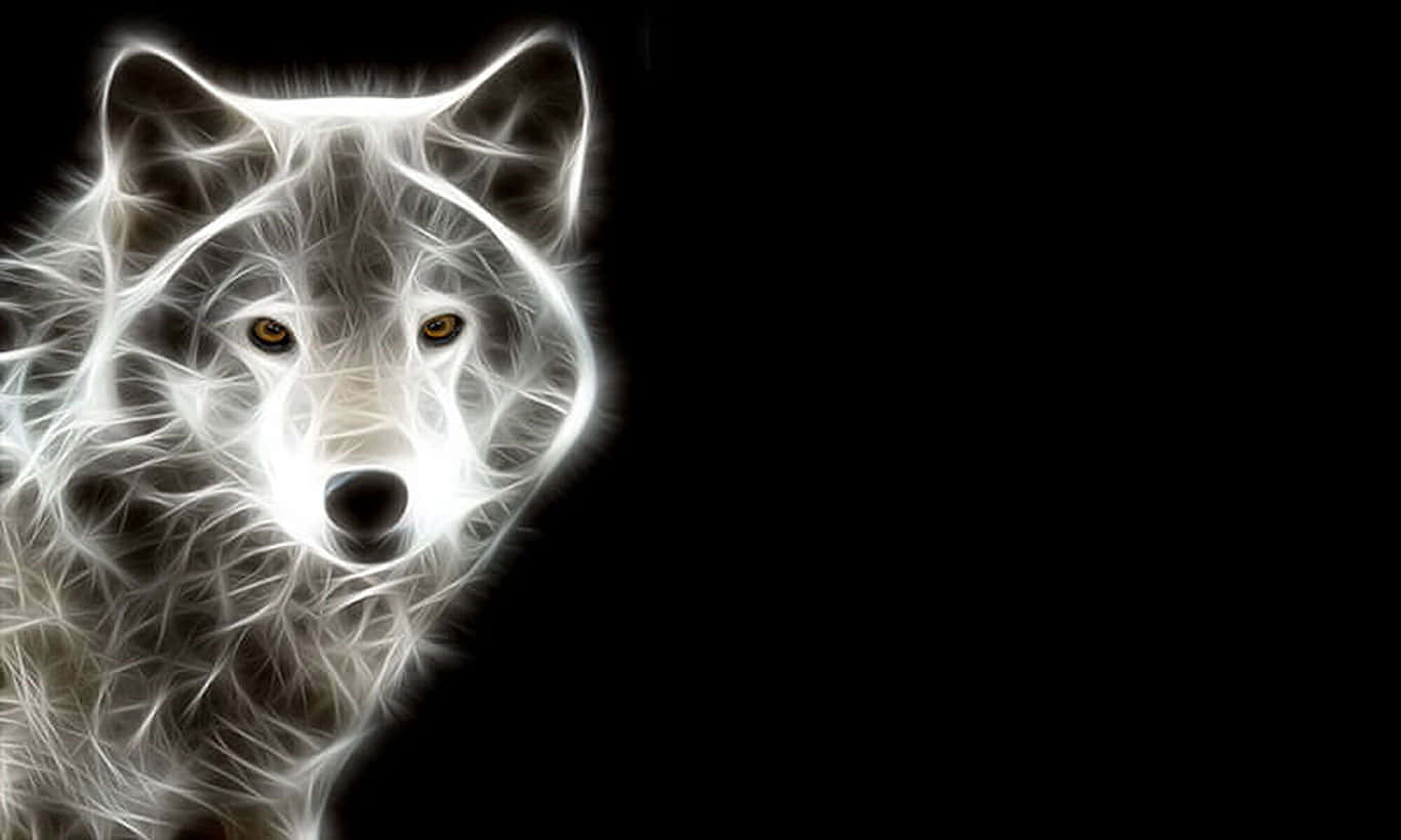 Napaka-cool na Lobo na May Itim na Background Wallpaper