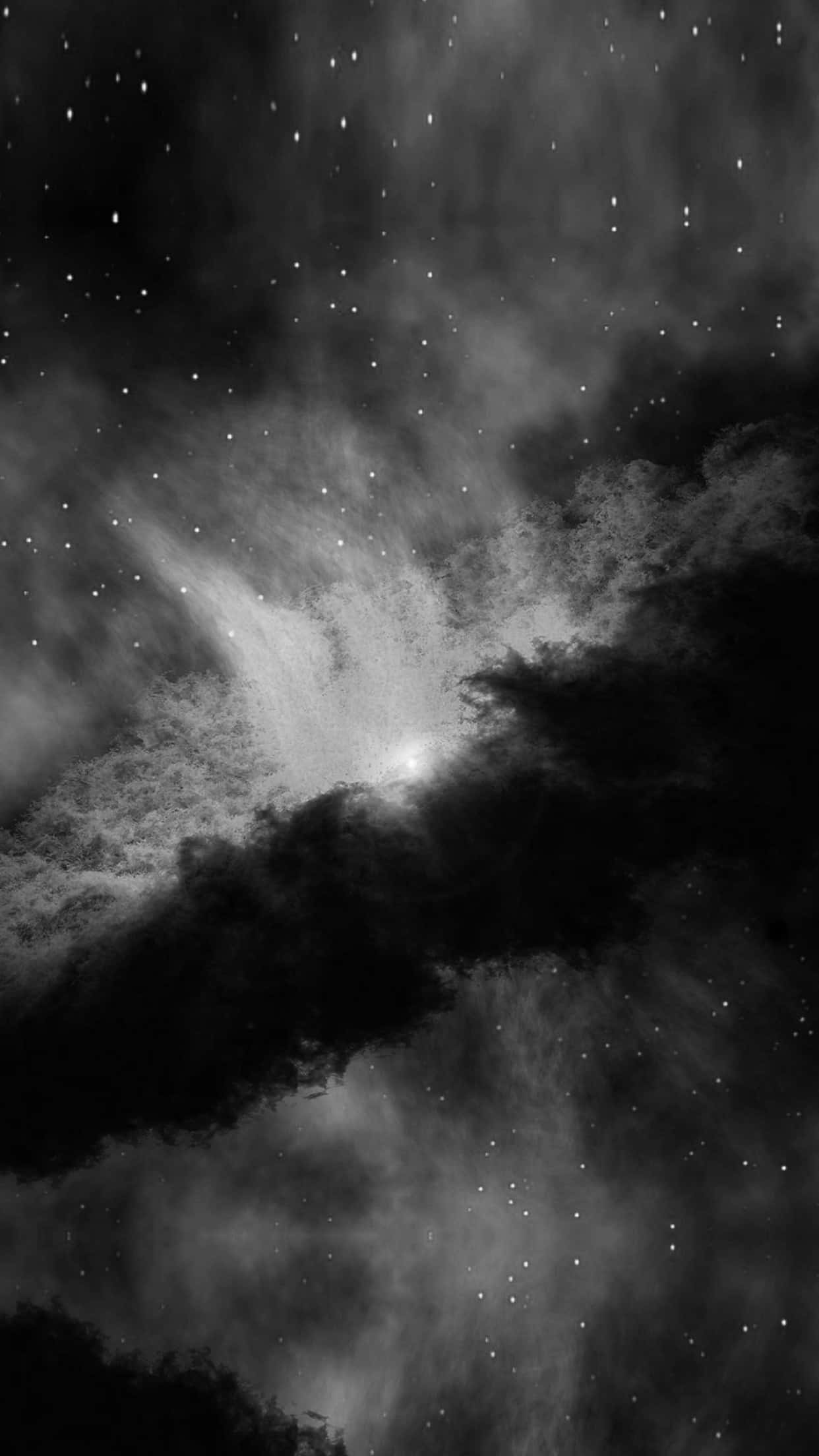 Napakagandang Larawan ng Ulap ng Bagyo na Greyscale Wallpaper