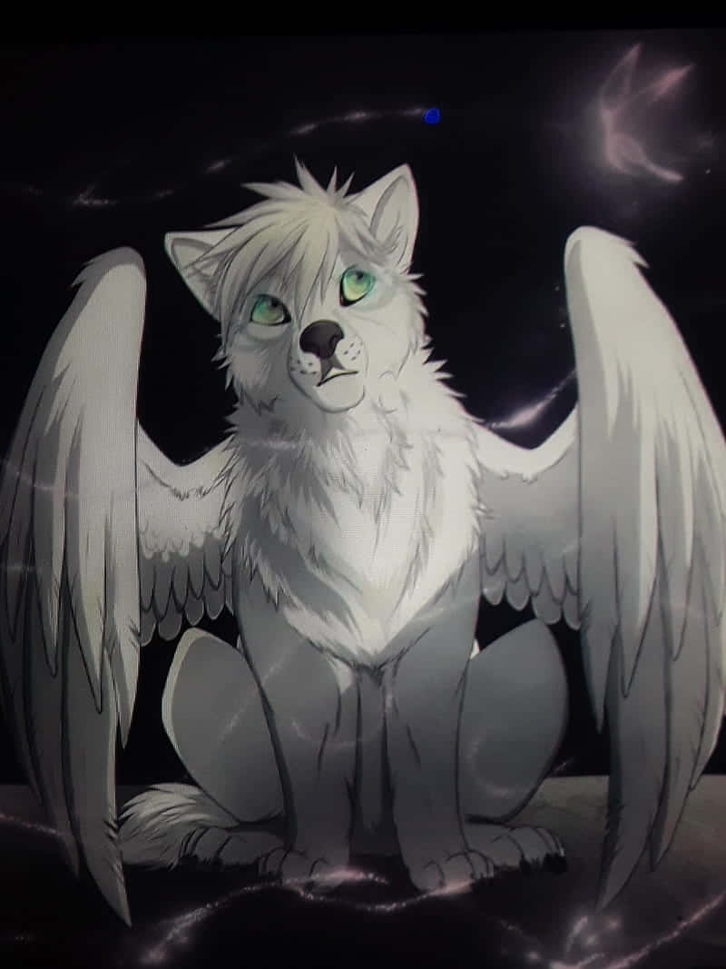 Napakagandang Lobo na May Pakpak Wallpaper