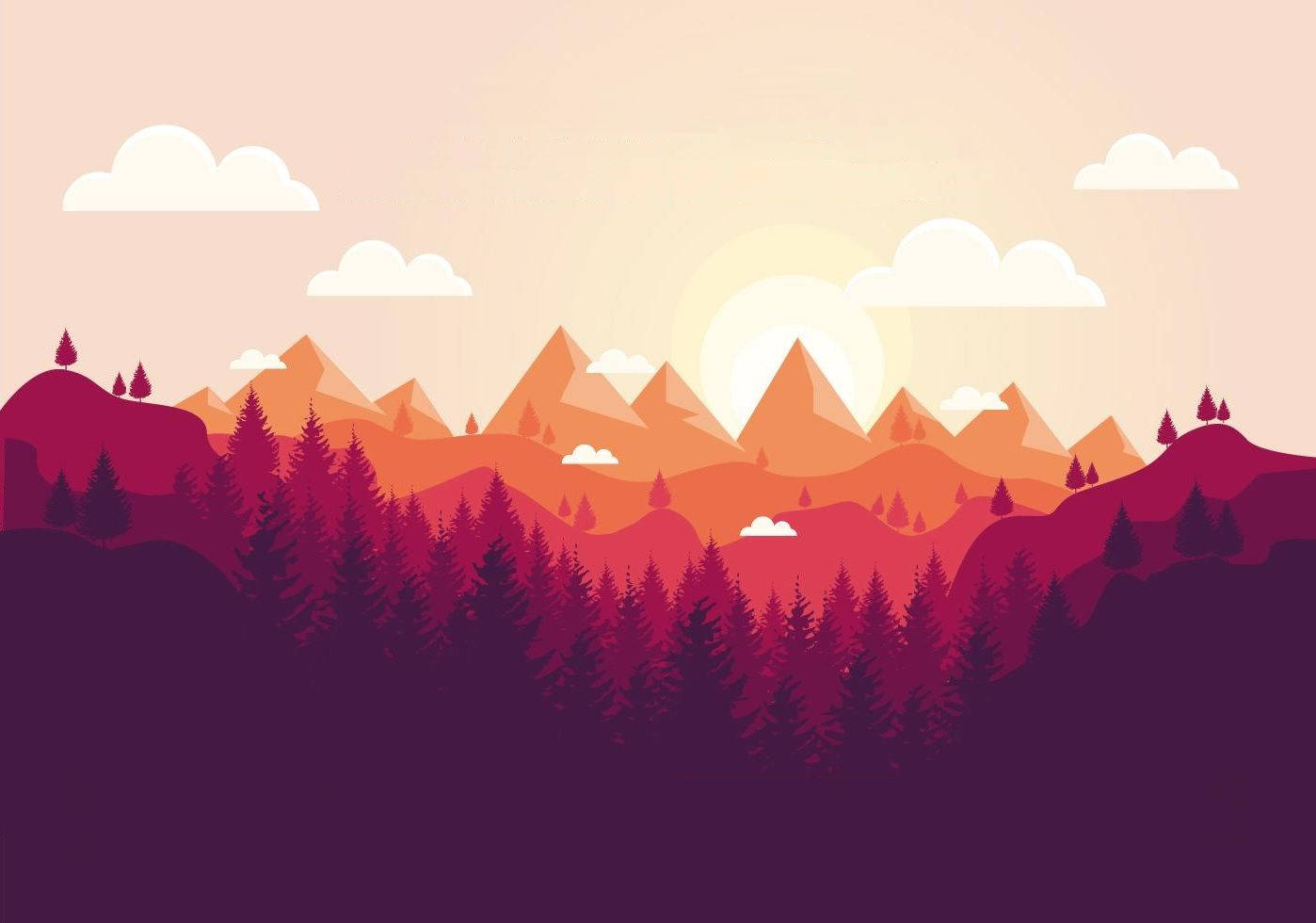 Napakagandang Mga Kulay ng Paglubog-lubog ng Araw Wallpaper