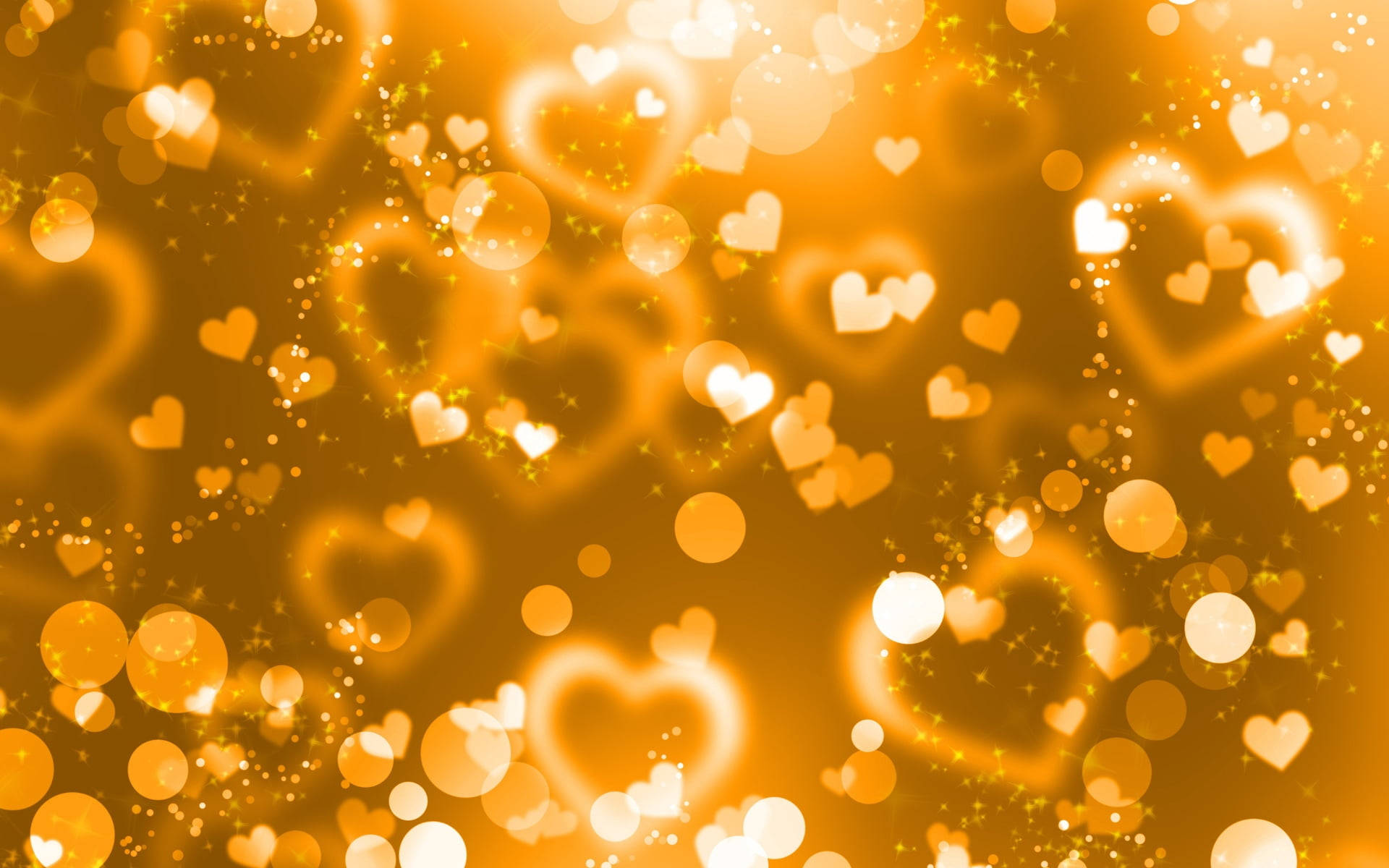 Napakagandang Puso na Translucent na Ginto Wallpaper