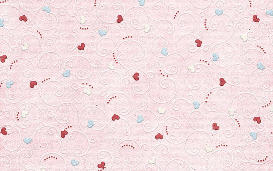 Napakagandang Puso na Light Pink Wallpaper