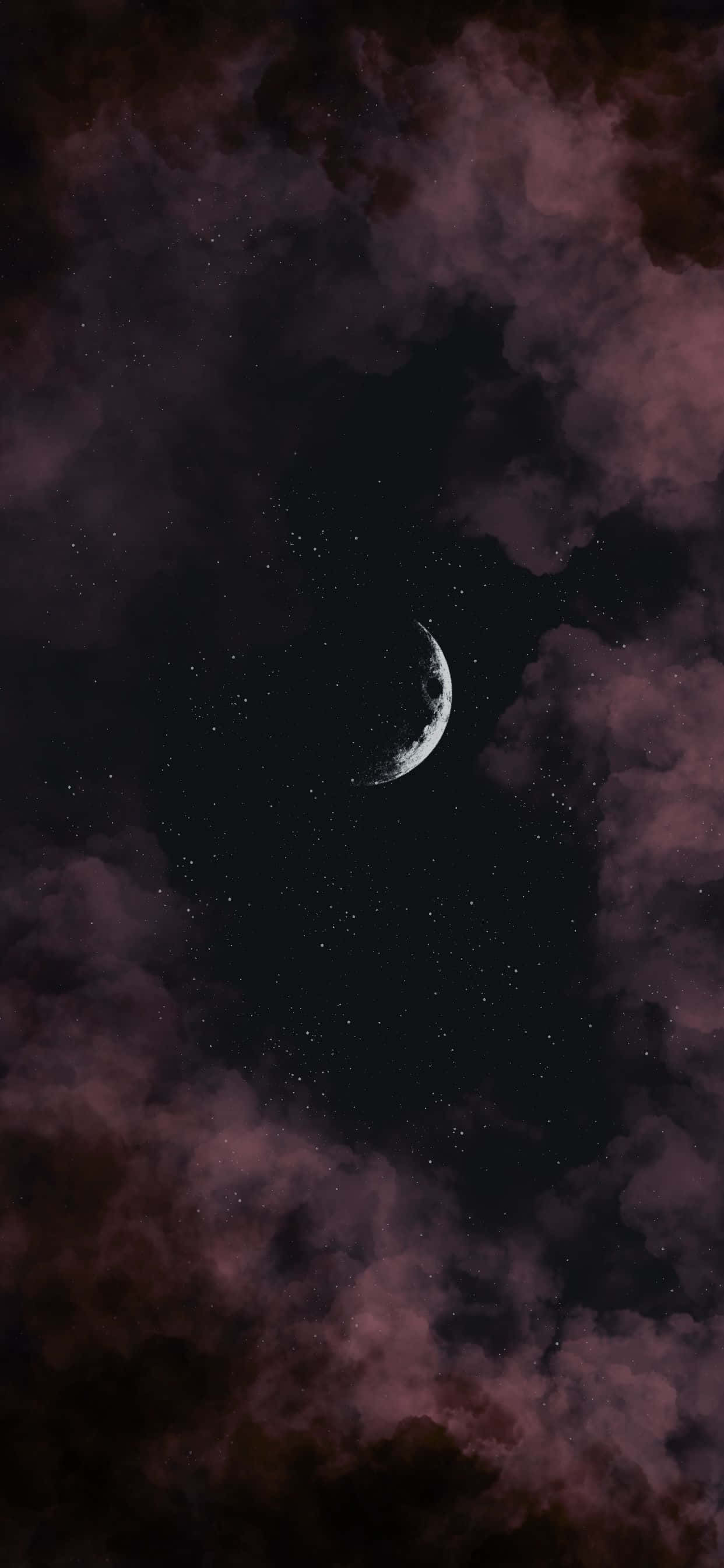 Napakagandang Tanawin ng Kalangitan sa Gabi ng Buwan Wallpaper