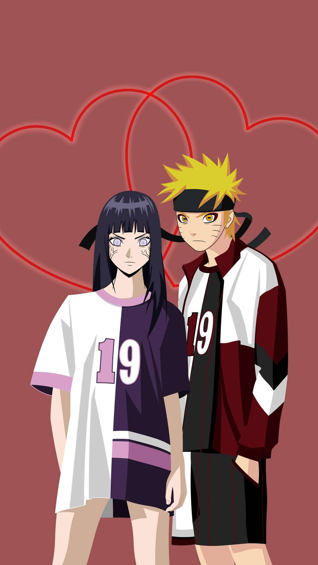 Naruto at Hinata sa Kaswal na Kasuotan Wallpaper