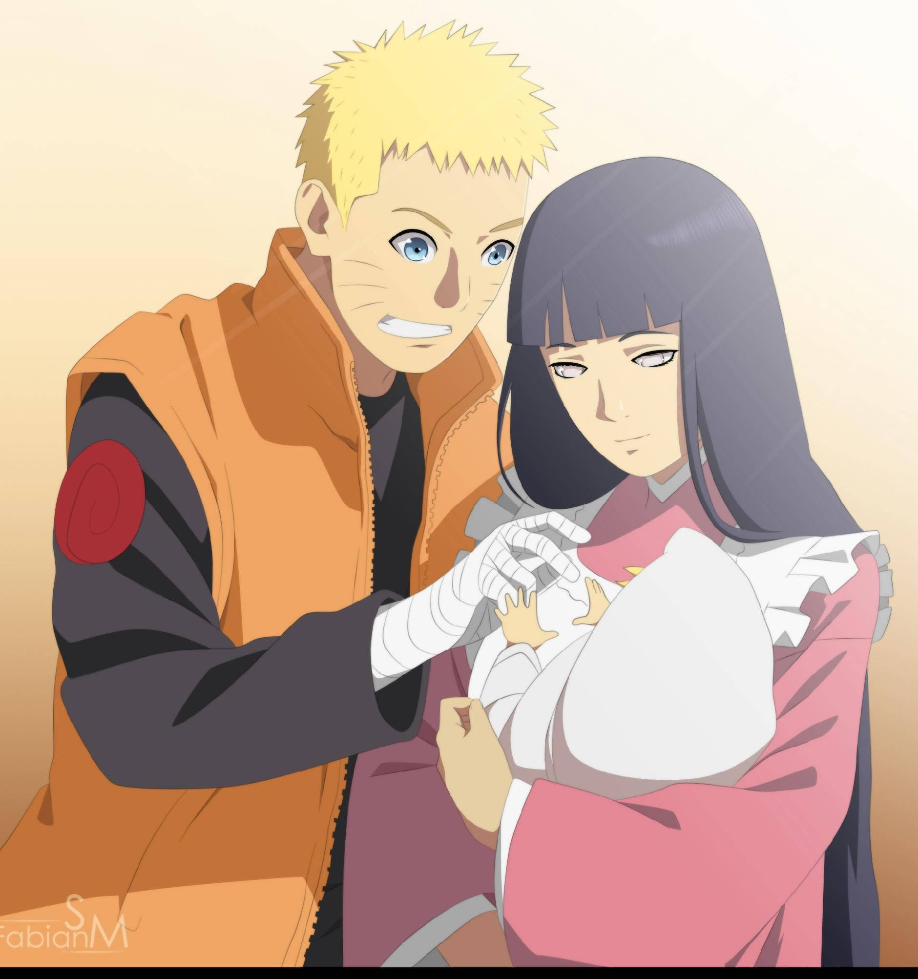 Naruto at Hinata Kasama ang Sanggol Wallpaper