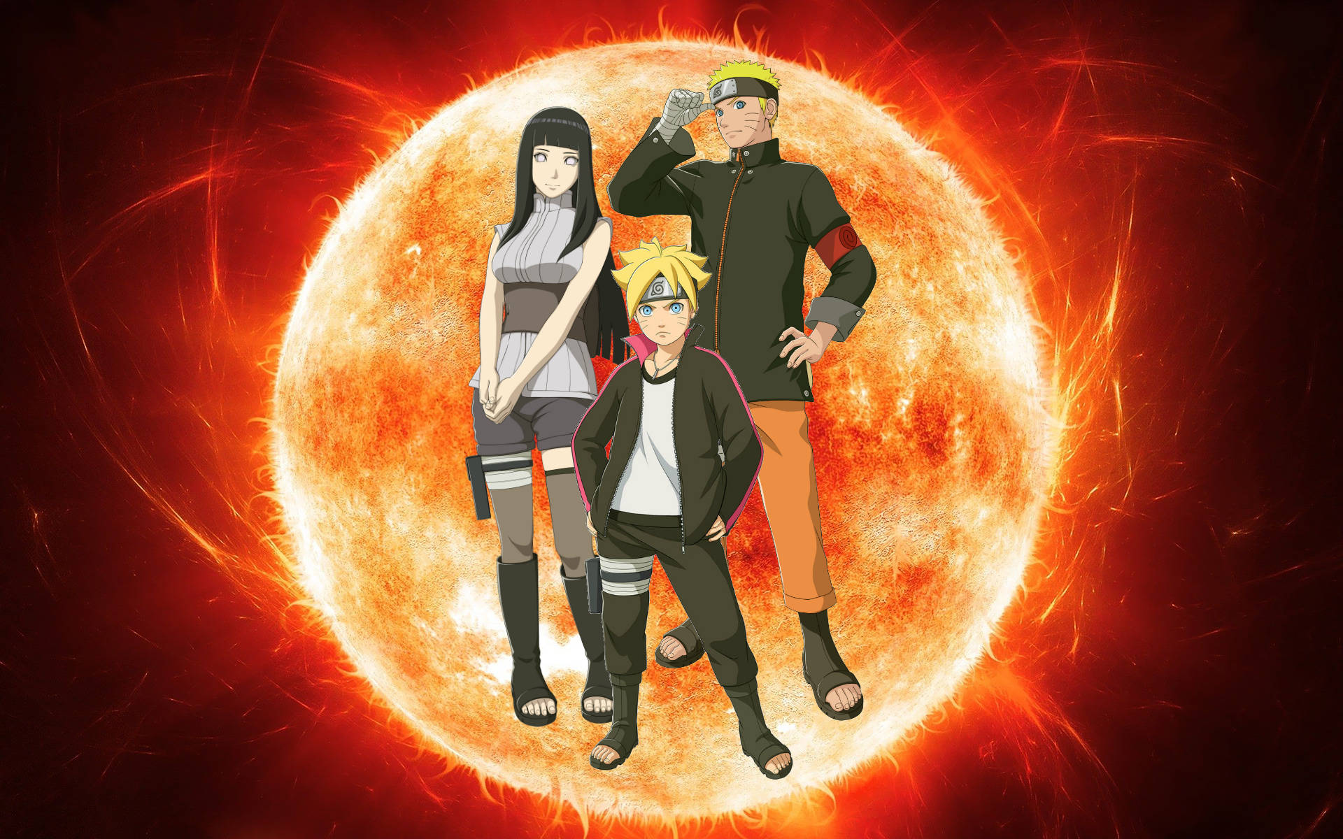 Naruto at Hinata kasama si Boruto Wallpaper