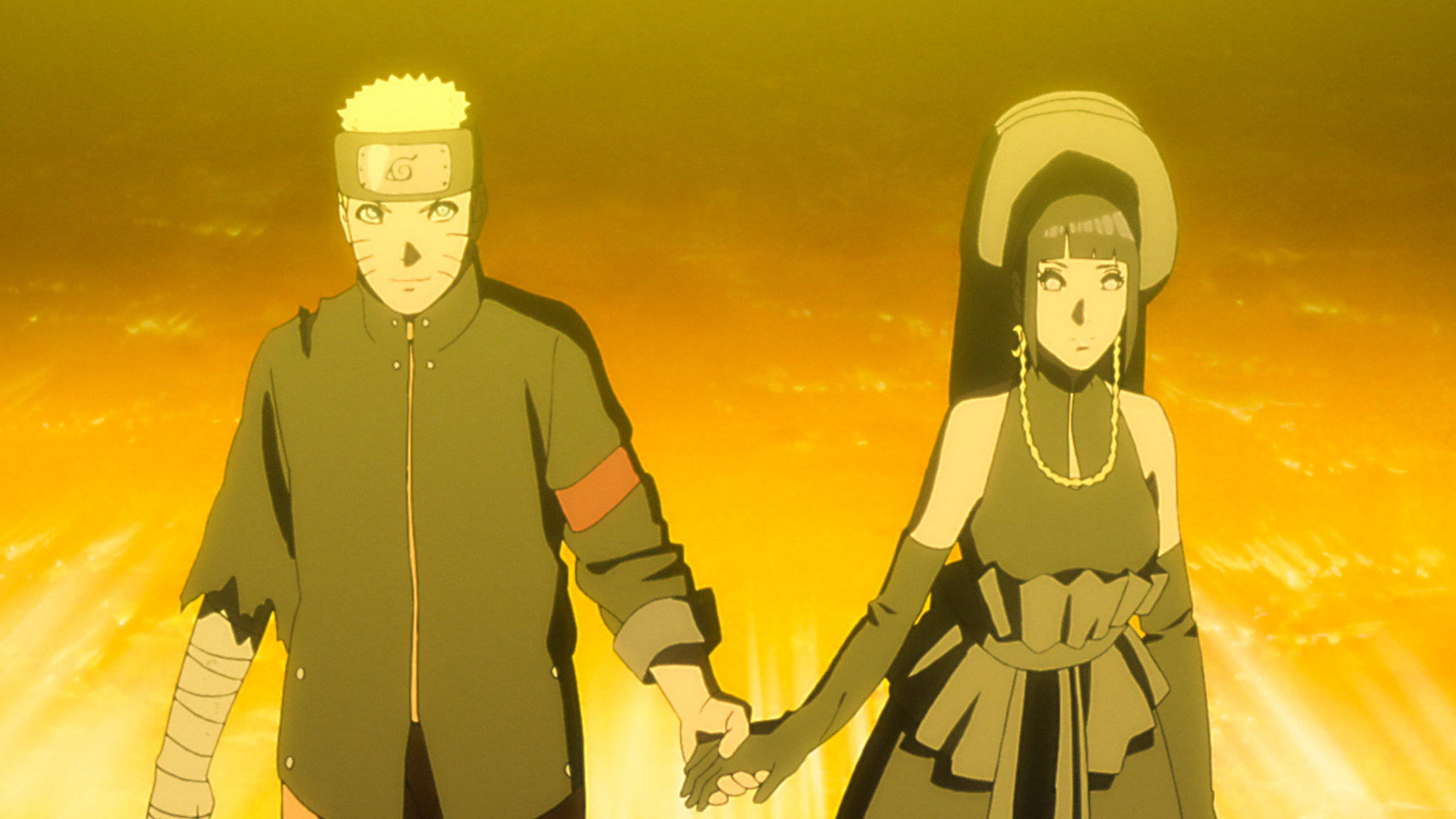 Naruto at Hinata na Magkahawak Kamay Wallpaper