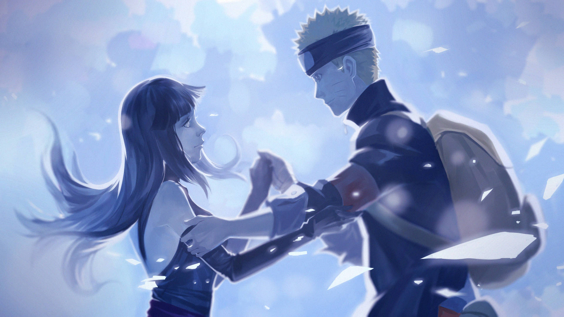 Naruto At Hinata Sa Niyebe Ng Taglamig Wallpaper