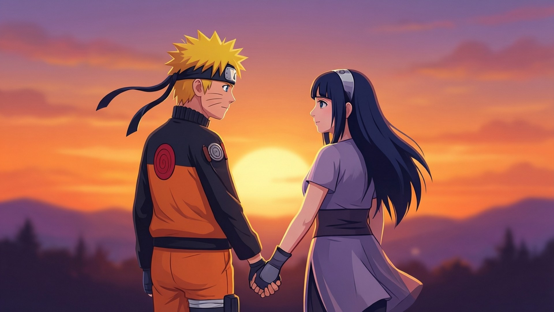 Naruto at Hinata Vector Wallpaper