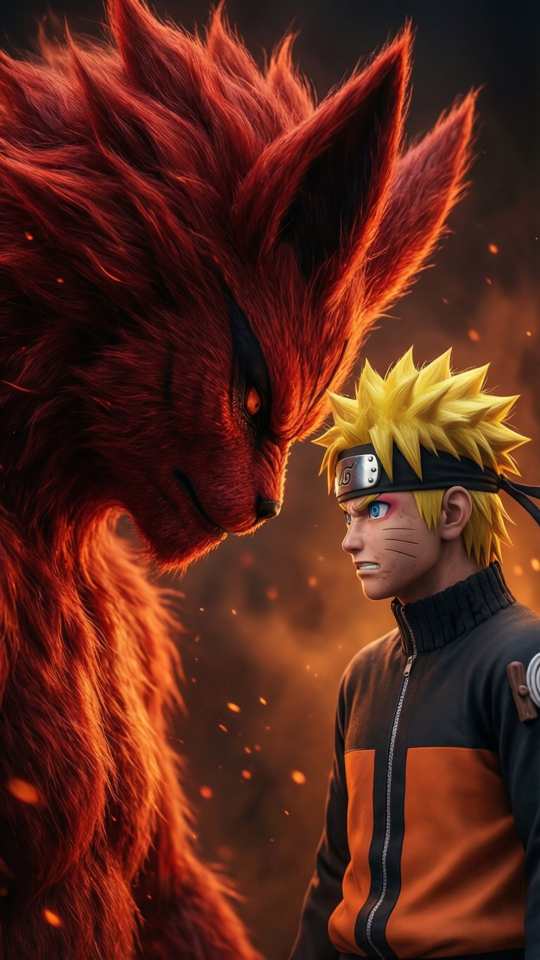 Naruto at Kurama Wallpaper