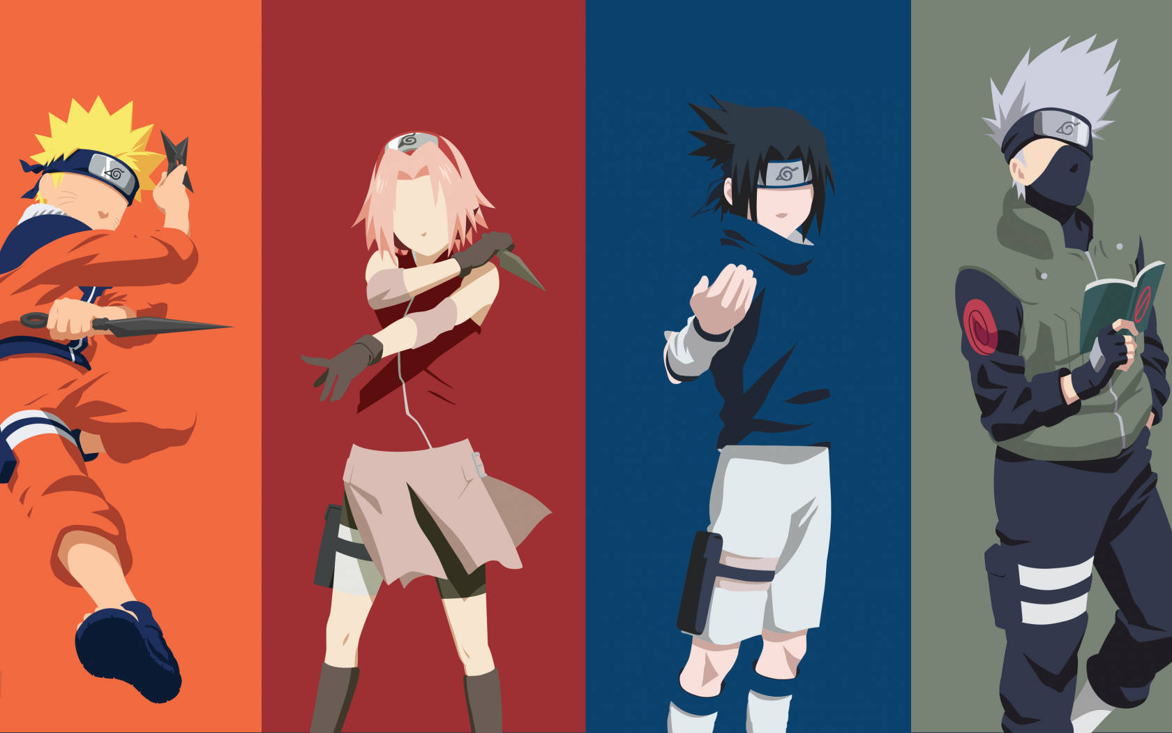 Naruto at Sasuke Kasama ang Team 7 Wallpaper