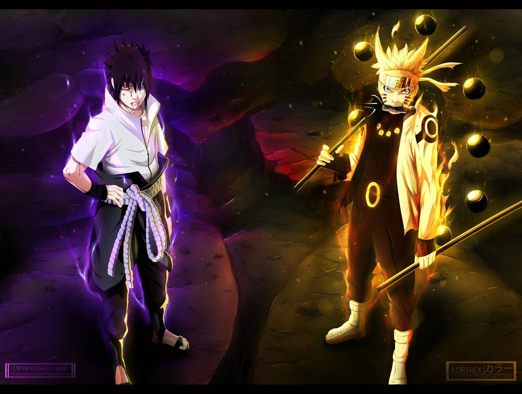 Naruto at Sasuke Laban kay Madara Wallpaper