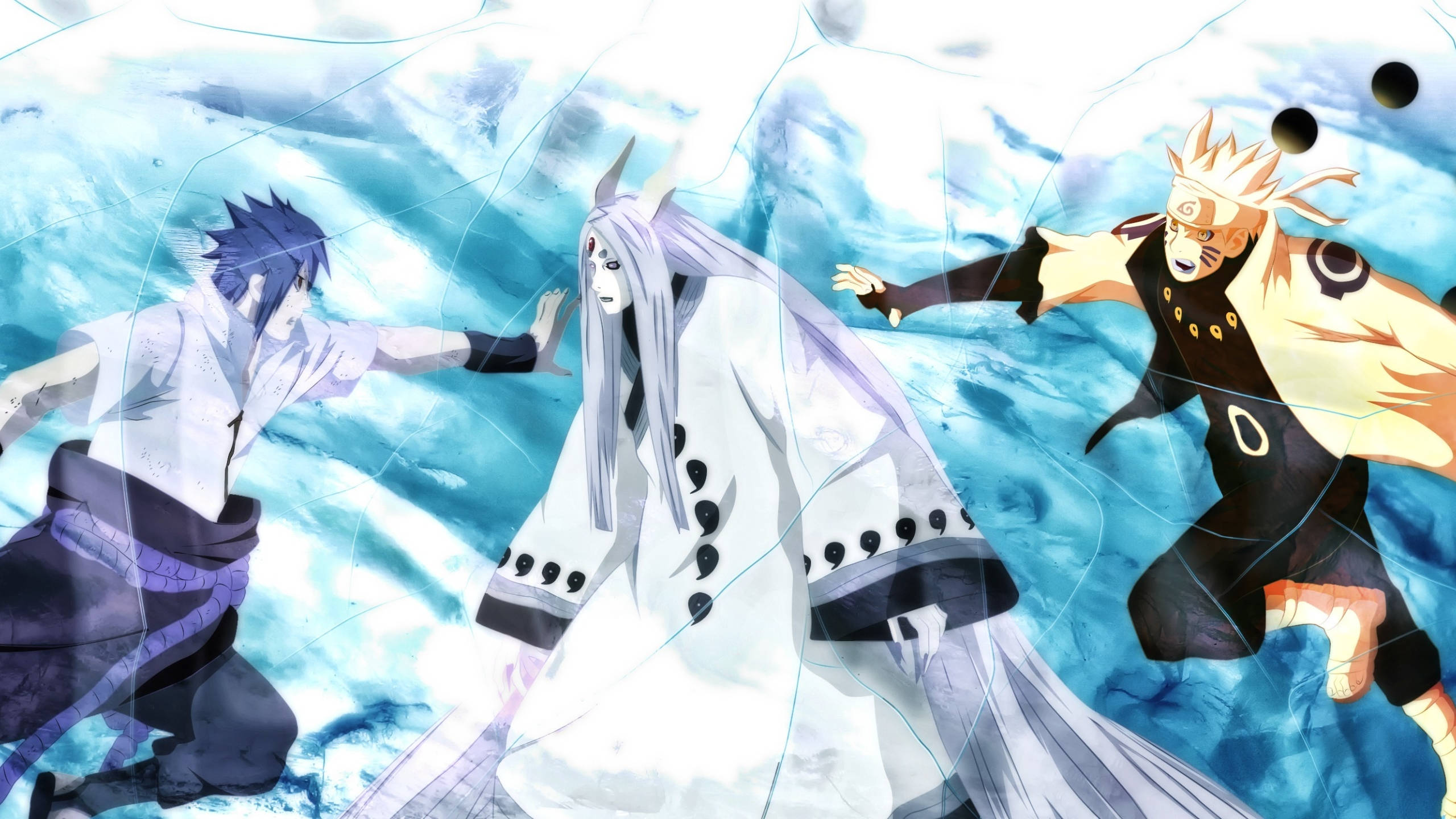 Naruto at Sasuke Laban kay Kaguya Ōtsutsuki Wallpaper