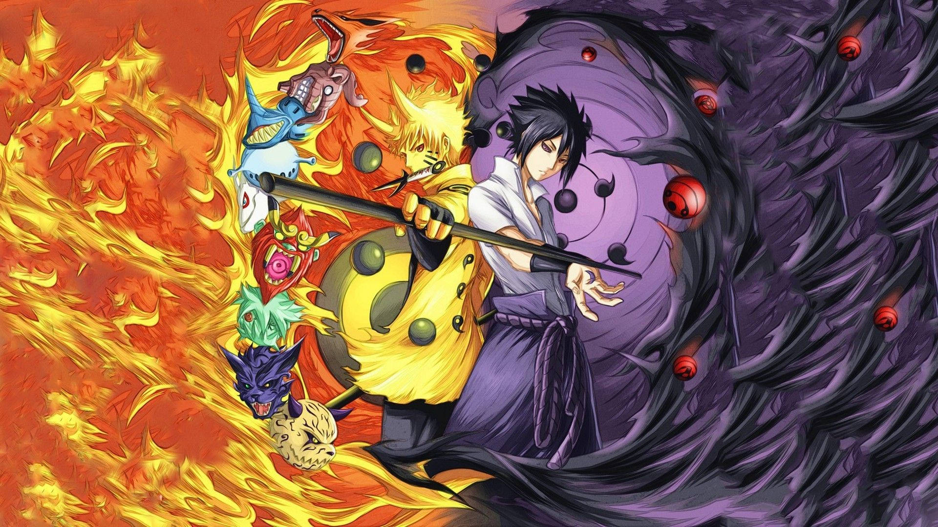 Naruto at Sasuke sa Rikudou Sennin Mode Wallpaper