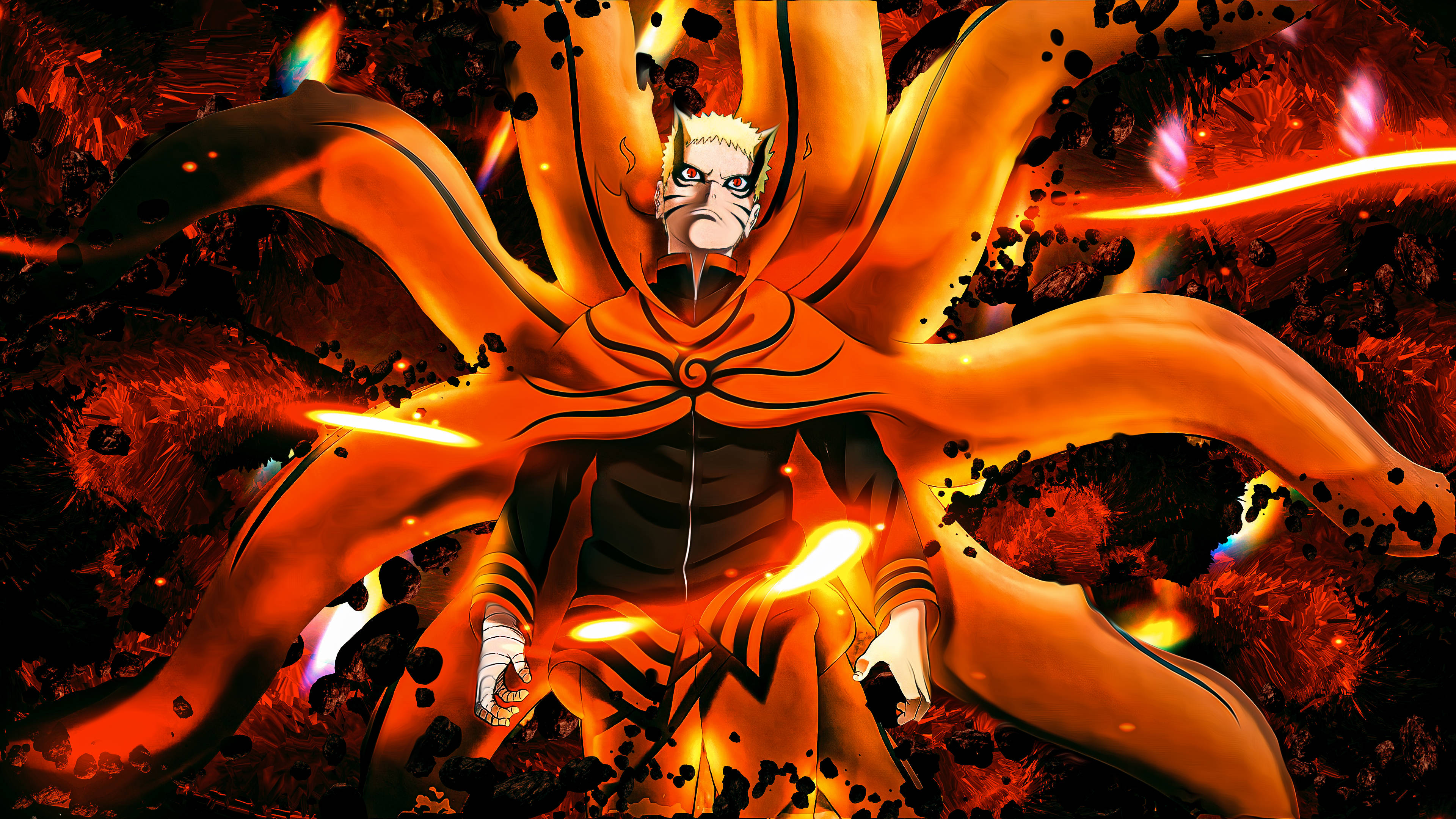 Naruto Baryon Mode na Makukulay na Ilaw Wallpaper
