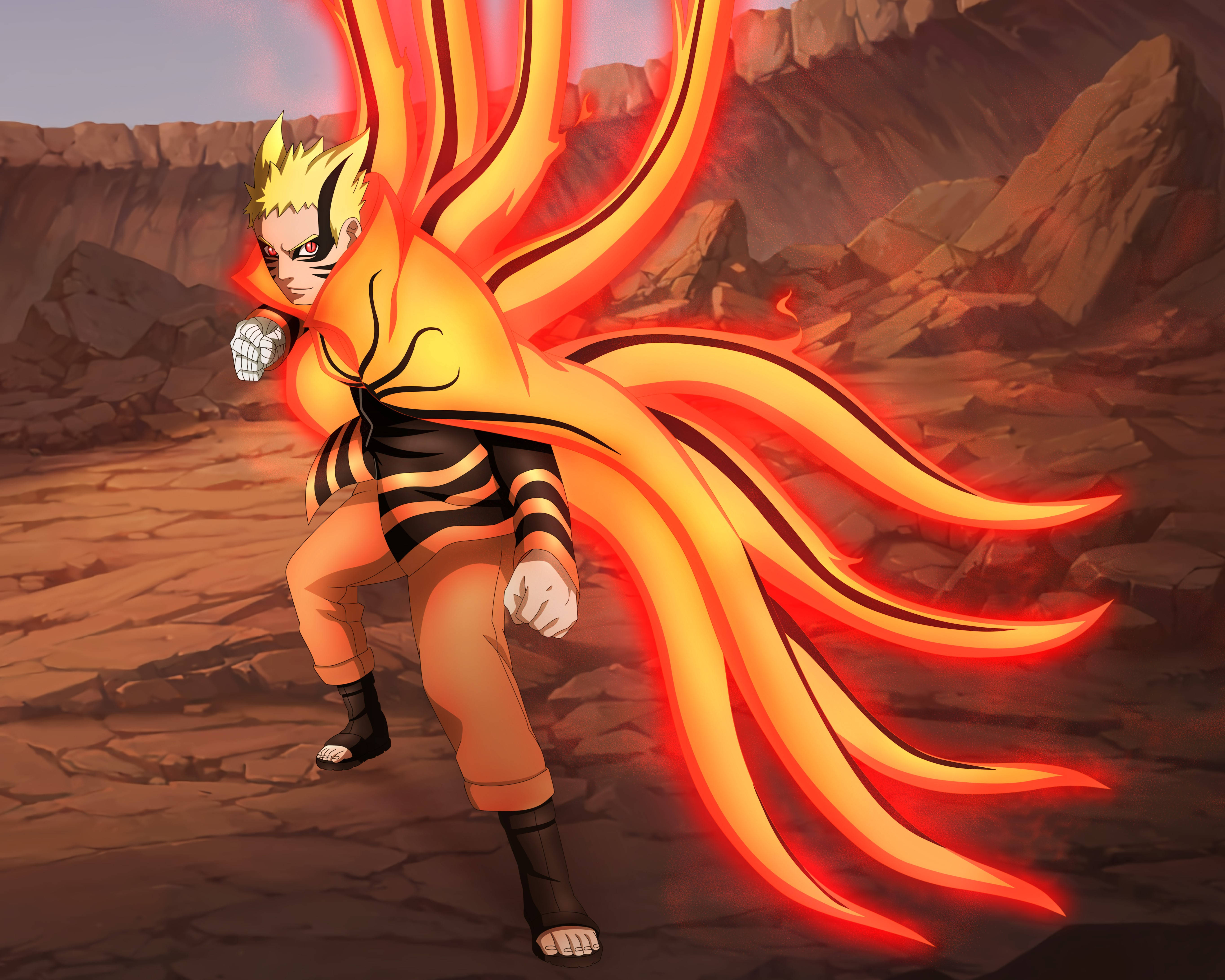 Naruto Baryon Mode Sa Larangan ng Digmaan Wallpaper