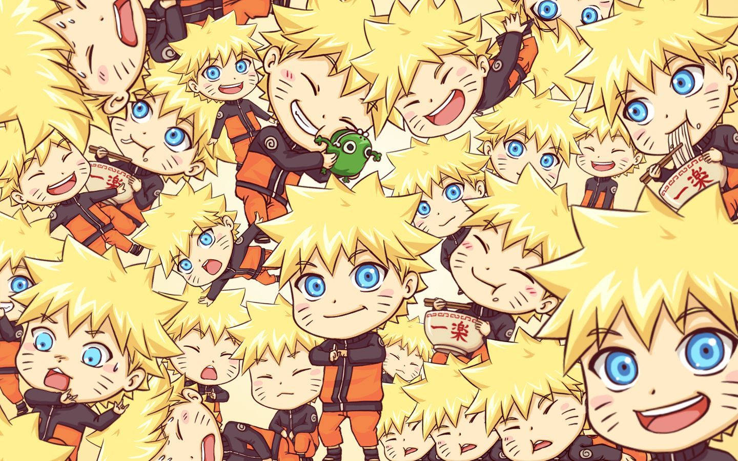 Naruto Chibi na Mukha Collage Wallpaper
