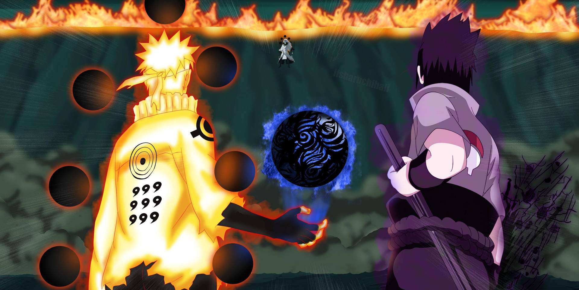 Naruto humaharap kay Uchiha Madara sa isa sa mga pinaka-iconic na laban sa Naruto Shippuden Wallpaper