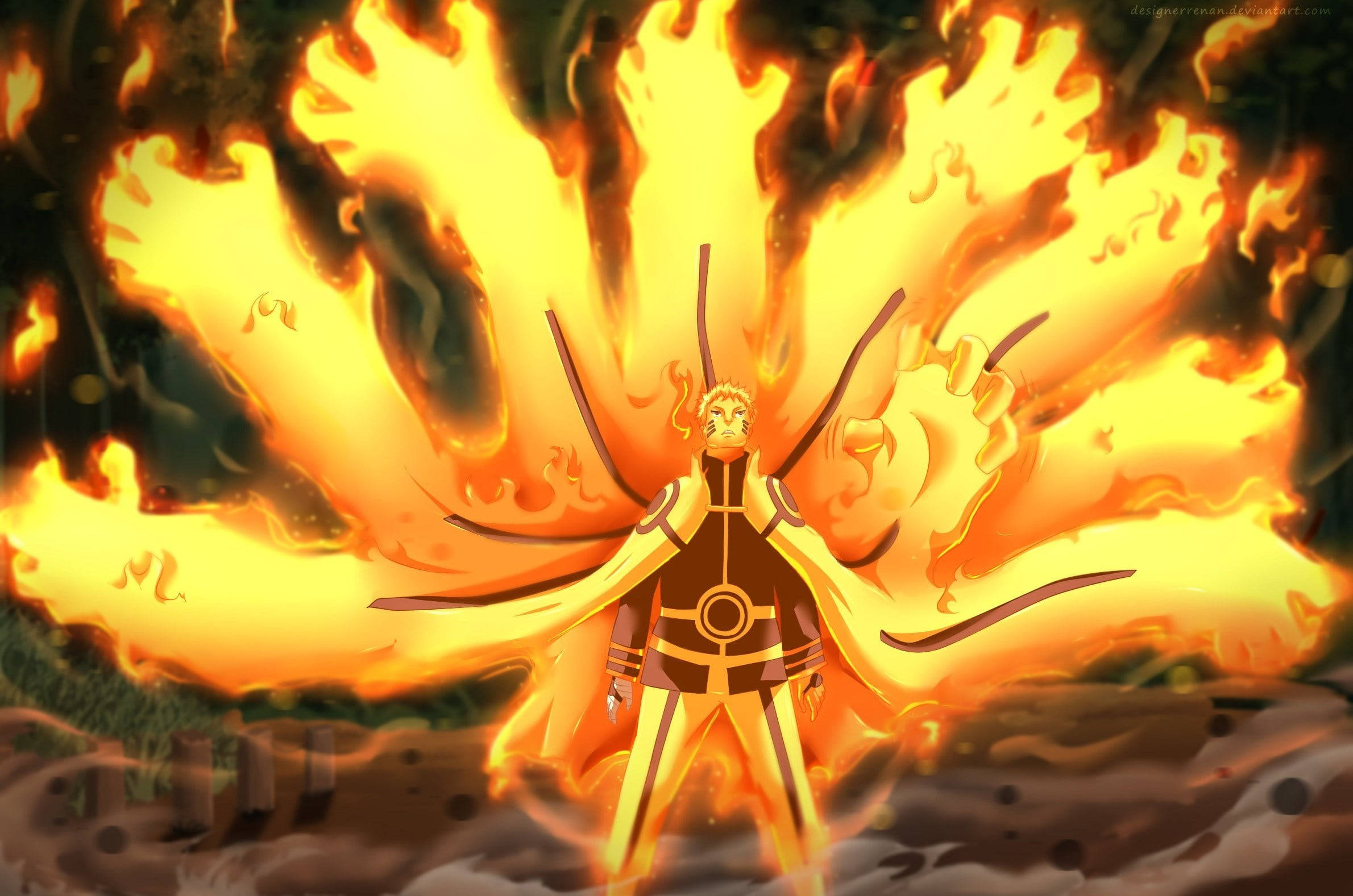 Naruto Live Nagliliyab na mga Braso Wallpaper
