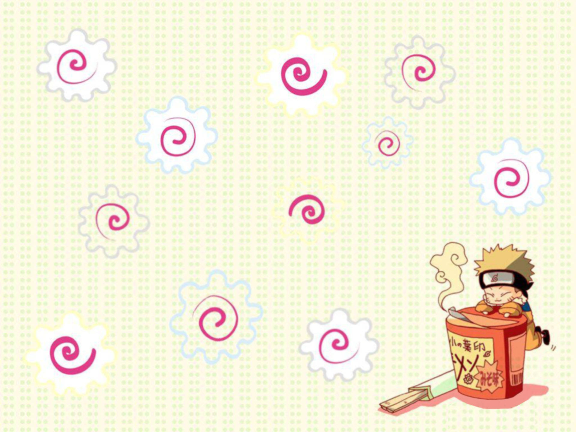Naruto na Cute na may Dilaw na Background Wallpaper