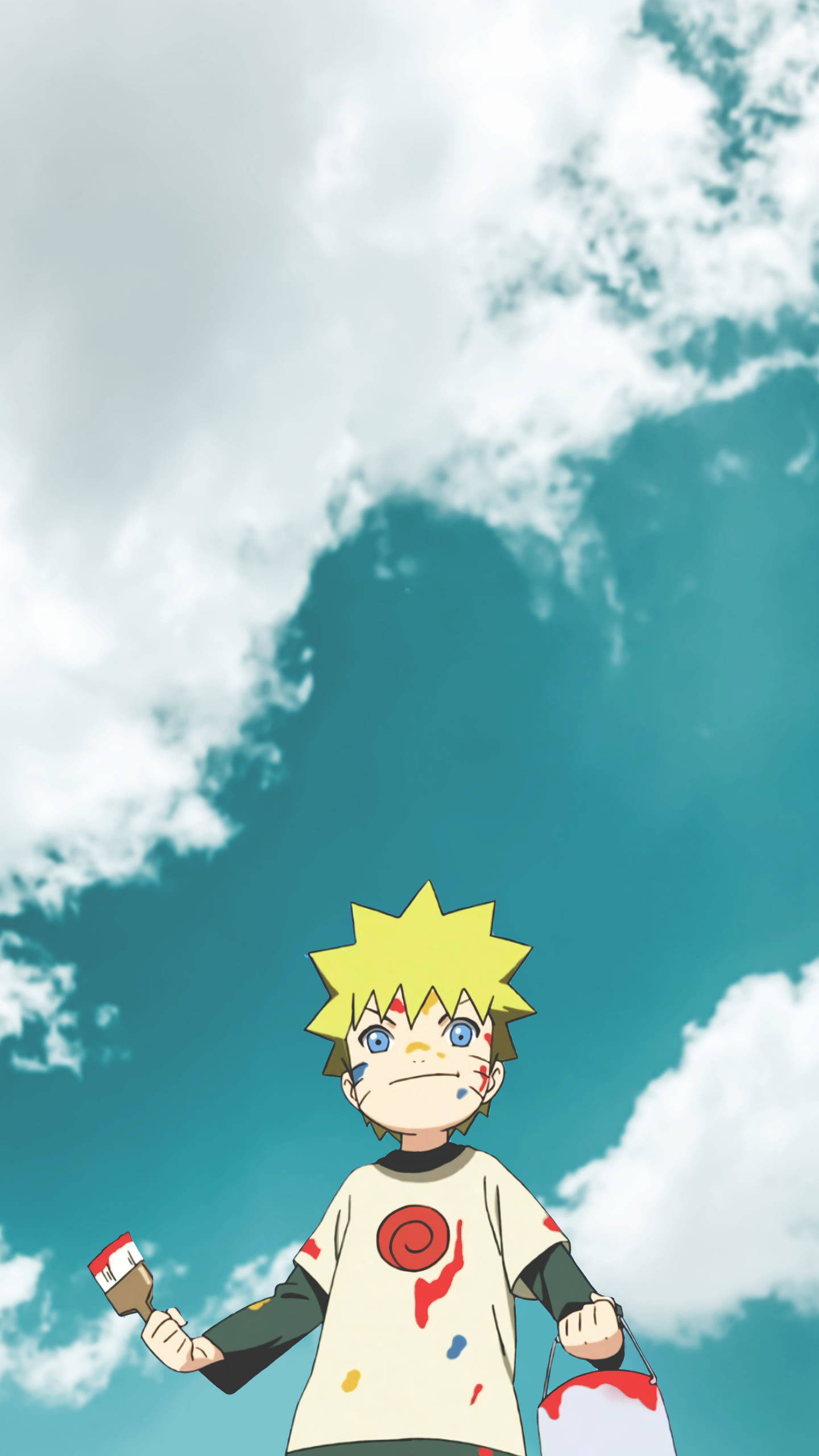 Naruto na Cute na Nagpipinta Wallpaper