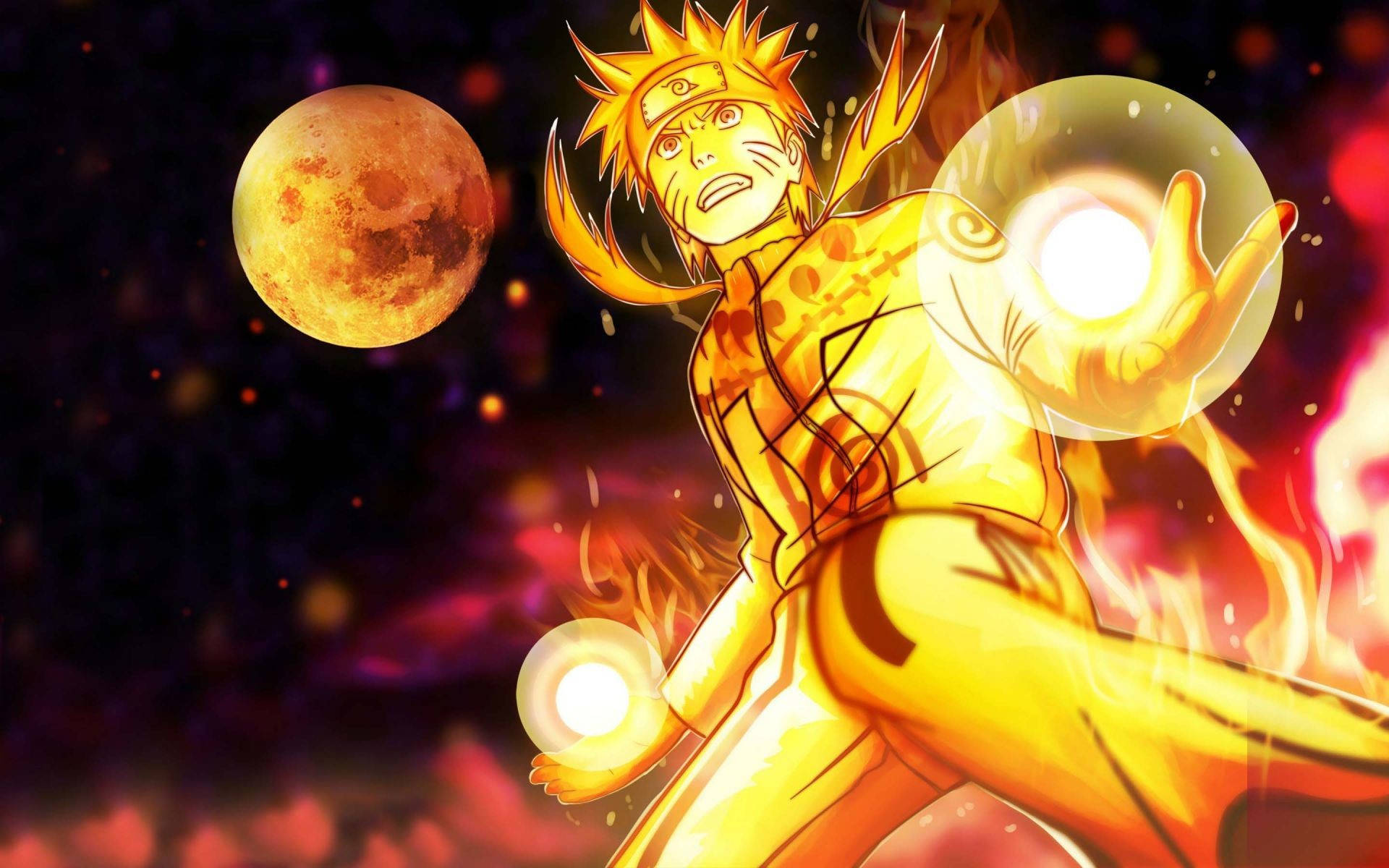 Naruto na Nagliliyab sa Labanang Anime Wallpaper