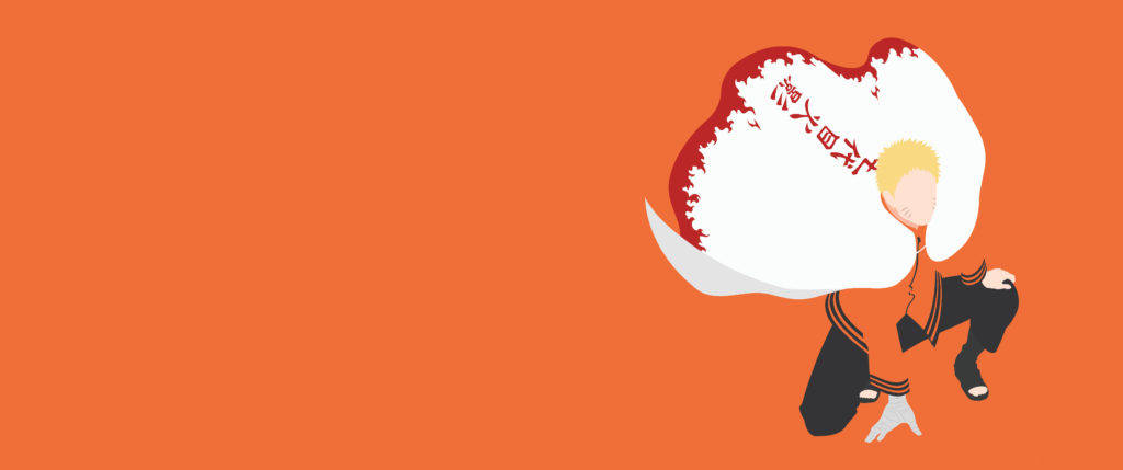Naruto na Puting Kimono na Minimalistang Anime Wallpaper